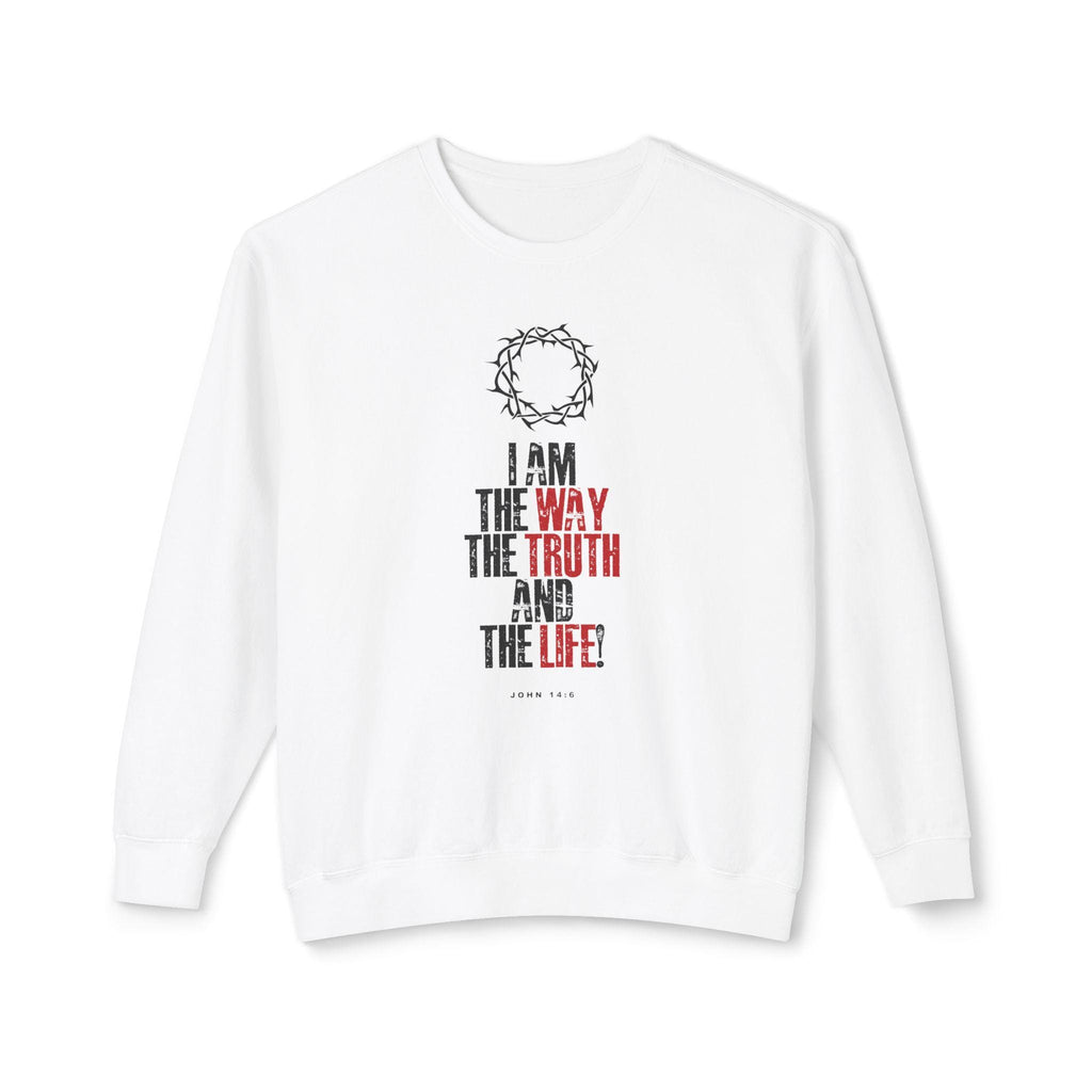 Inspirational Sweatshirt For Chirstian Men Women Christian Apparel Bible Verse I Am The Way The Truth And The Life Lightweight Crewneck - A Kingdom Lifestyle