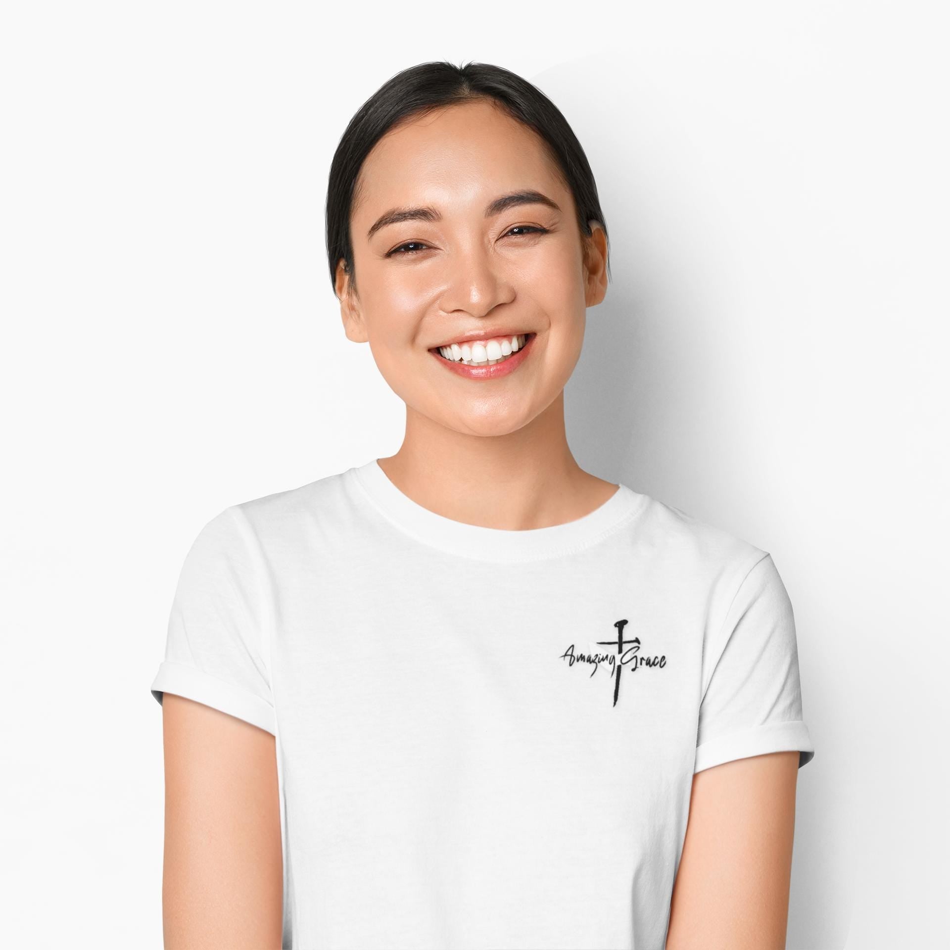 Amazing Grace Graphic Shirt Christian Unisex Tee Premium fitted ShortSleeve Shirt Religious Tee Apparel T-shirt - A Kingdom Lifestyle