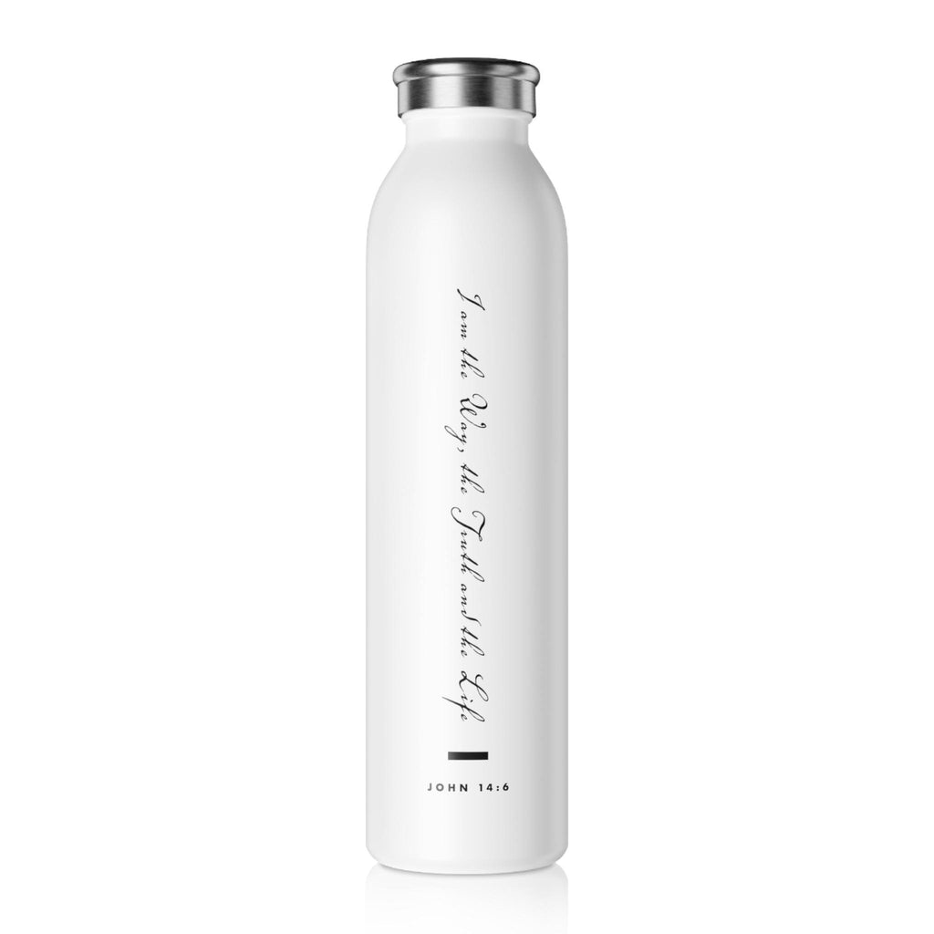 Slim Water Bottle Bible Verse Gift For Mom Dad Double Stainless Steel Matte Finish Bible Verse I Am The Way Religious Tumbler - A Kingdom Lifestyle
