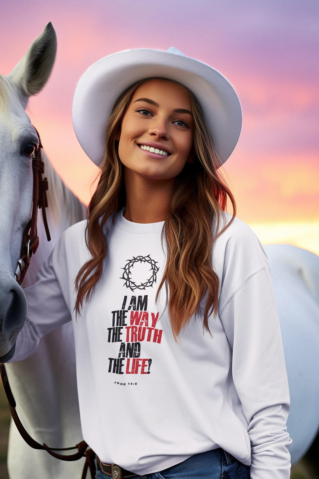 Inspirational Unisex Christian T-Shirt Religious Shirt Gift for Mom Dad Tee Faith Shirt Apparel Bible Verse I Am The Way Tee - A Kingdom Lifestyle