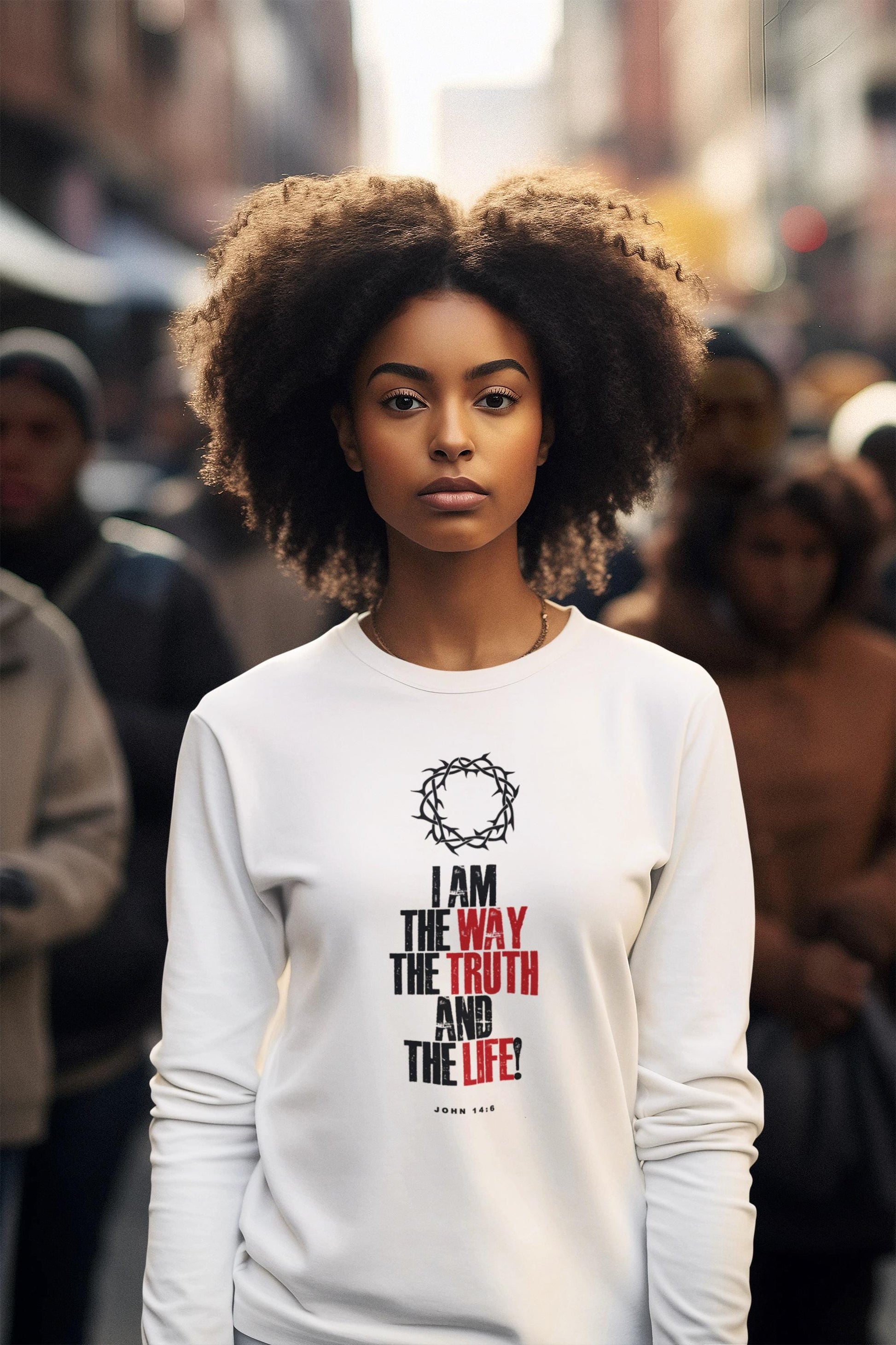 Inspirational Unisex Christian T-Shirt Religious Shirt Gift for Mom Dad Tee Faith Shirt Apparel Bible Verse I Am The Way Tee - A Kingdom Lifestyle