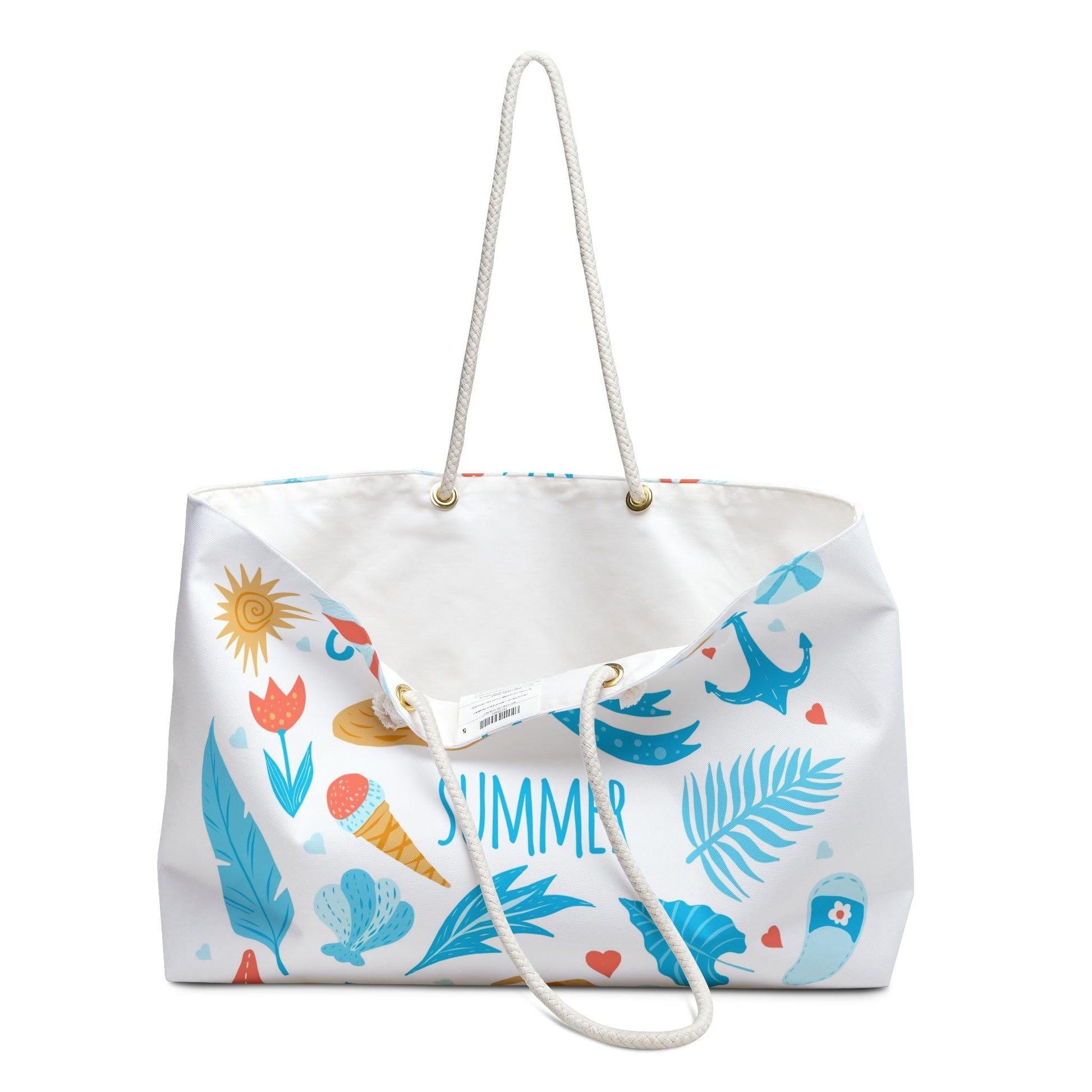 Weekender Tote Bag Summer Fun Print Oversized Lined Beach Tote Beach Trip Bag Travel Duffel Spring Break Vacation Gift - A Kingdom Lifestyle