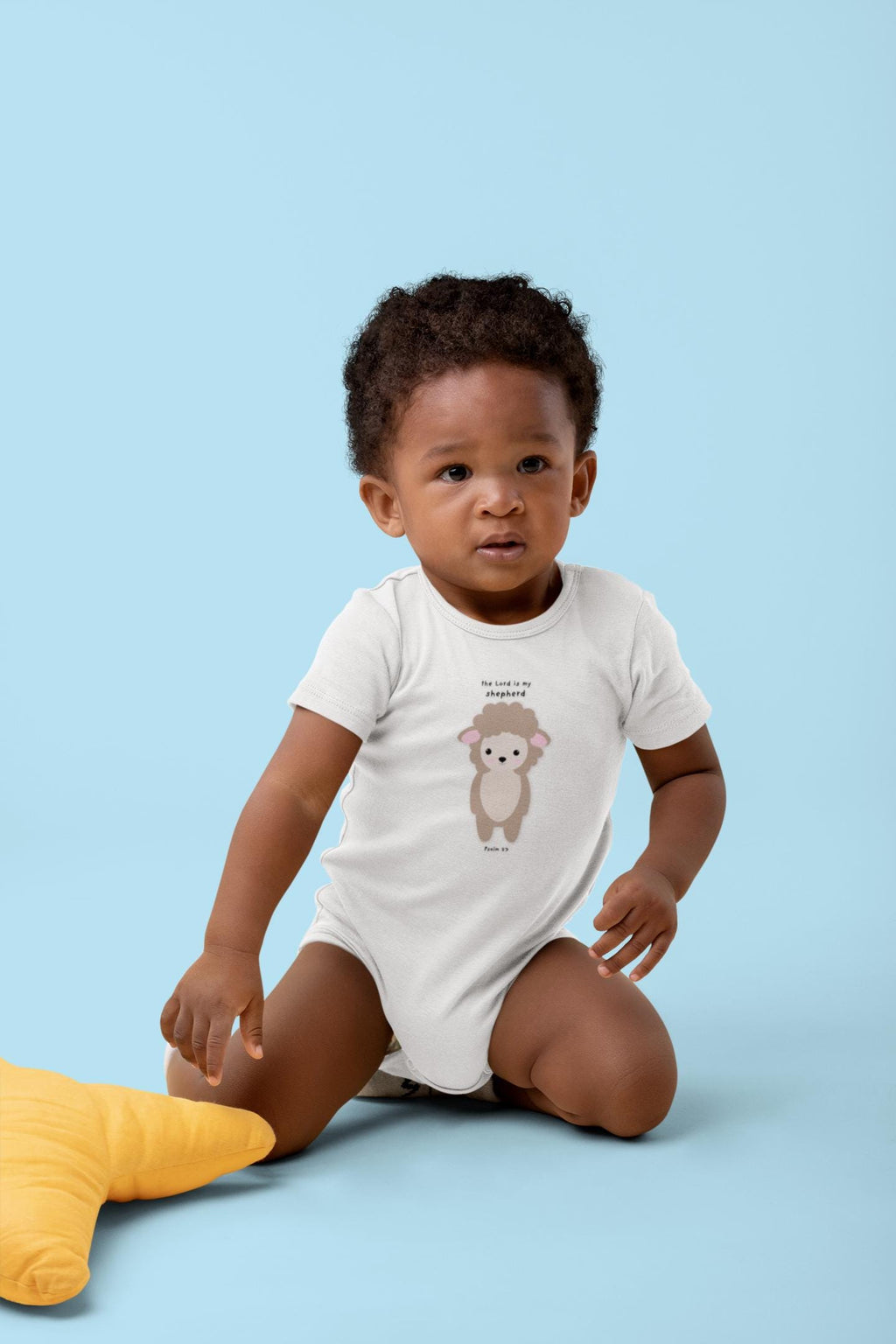 The Lord is My Sheherd Baby Bodysuit Baby Bodysuit with Cute Lamb Print Infant Baby Bodysuit Newborn Gender Neutral Baby Boy Girl Bodysuit. - A Kingdom Lifestyle