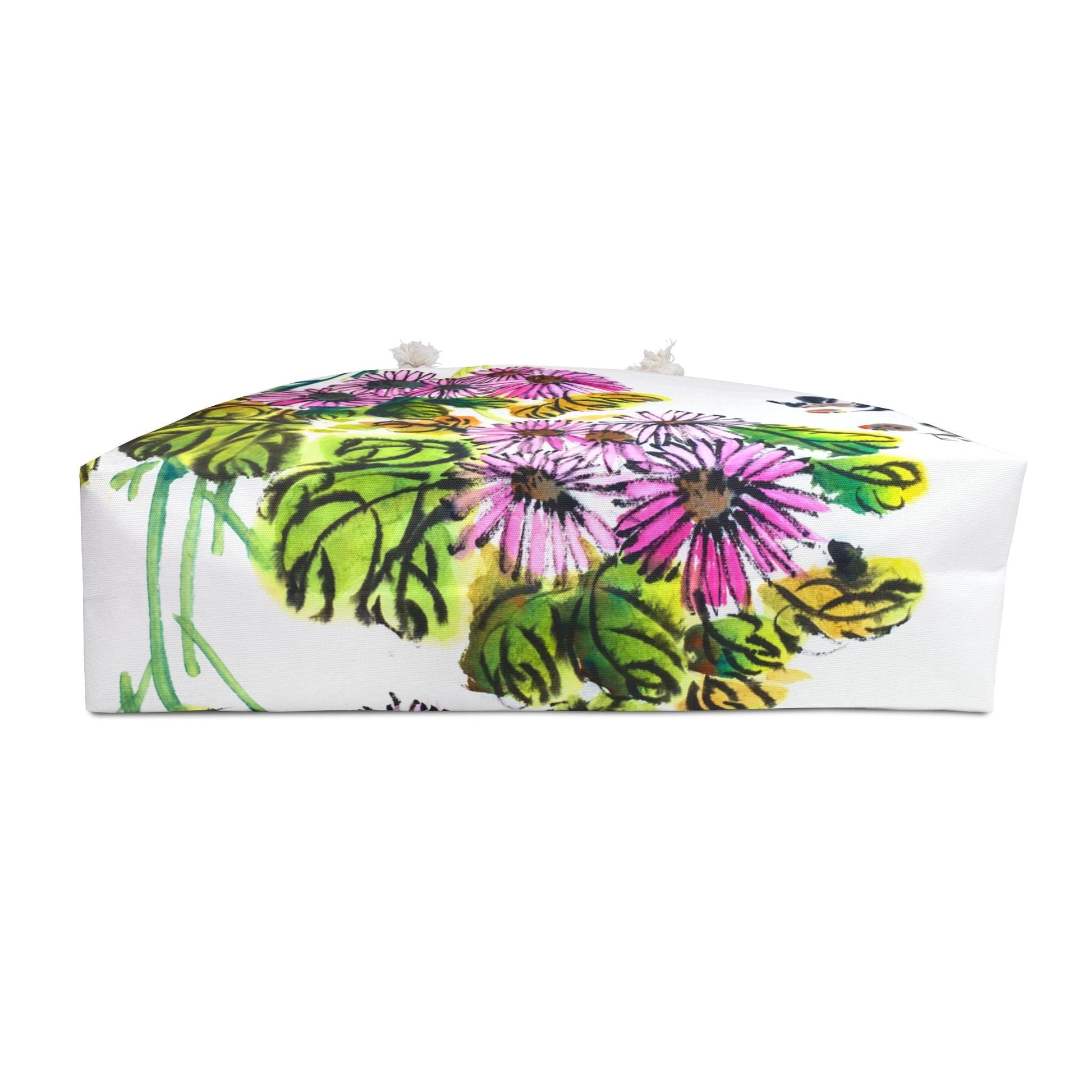 Weekender Tote Bag Spring Floral Watercolor Print Oversized Weekender Bag Lined Lake Trip Bag Travel Duffel Bag Vacation Gift Gift  For Her - A Kingdom Lifestyle