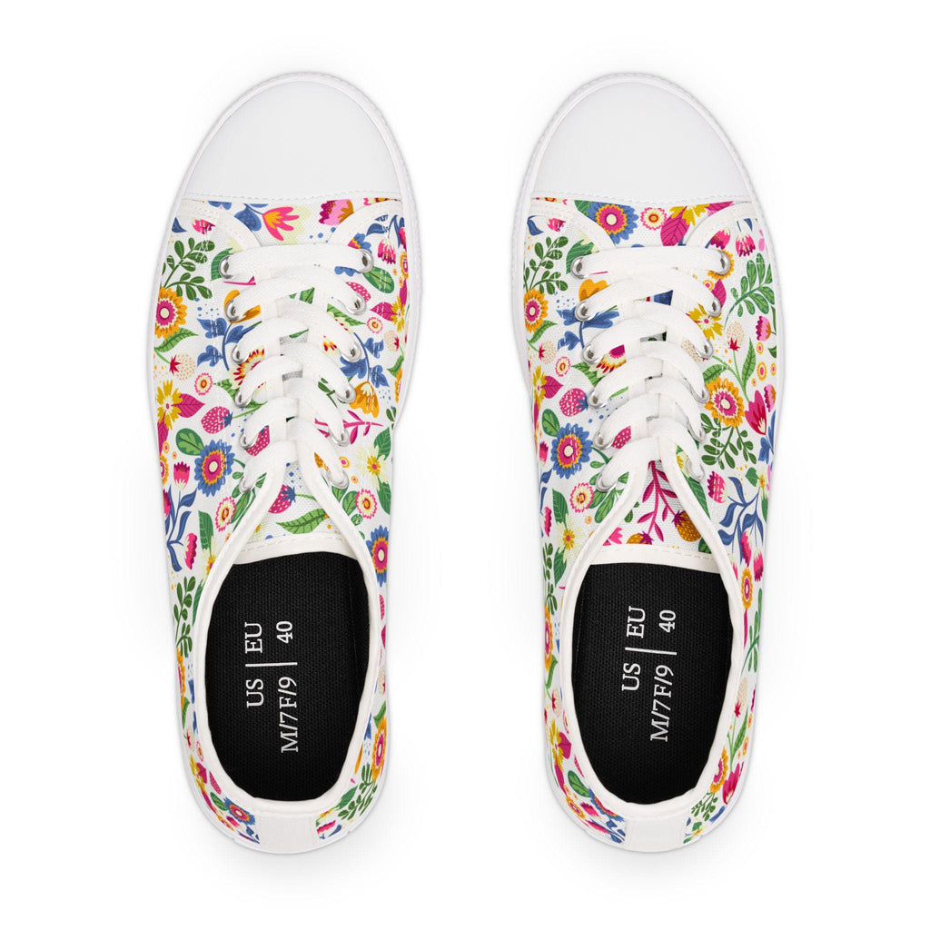 Spring Is In The Air! Women's Designer Floral Sneakers Women's Low Top Sneakers Gift For Womens Converse Sneakers Low Top Sneakers Canvas Lace Up Girls. Limited stock available. - A Kingdom Lifestyle