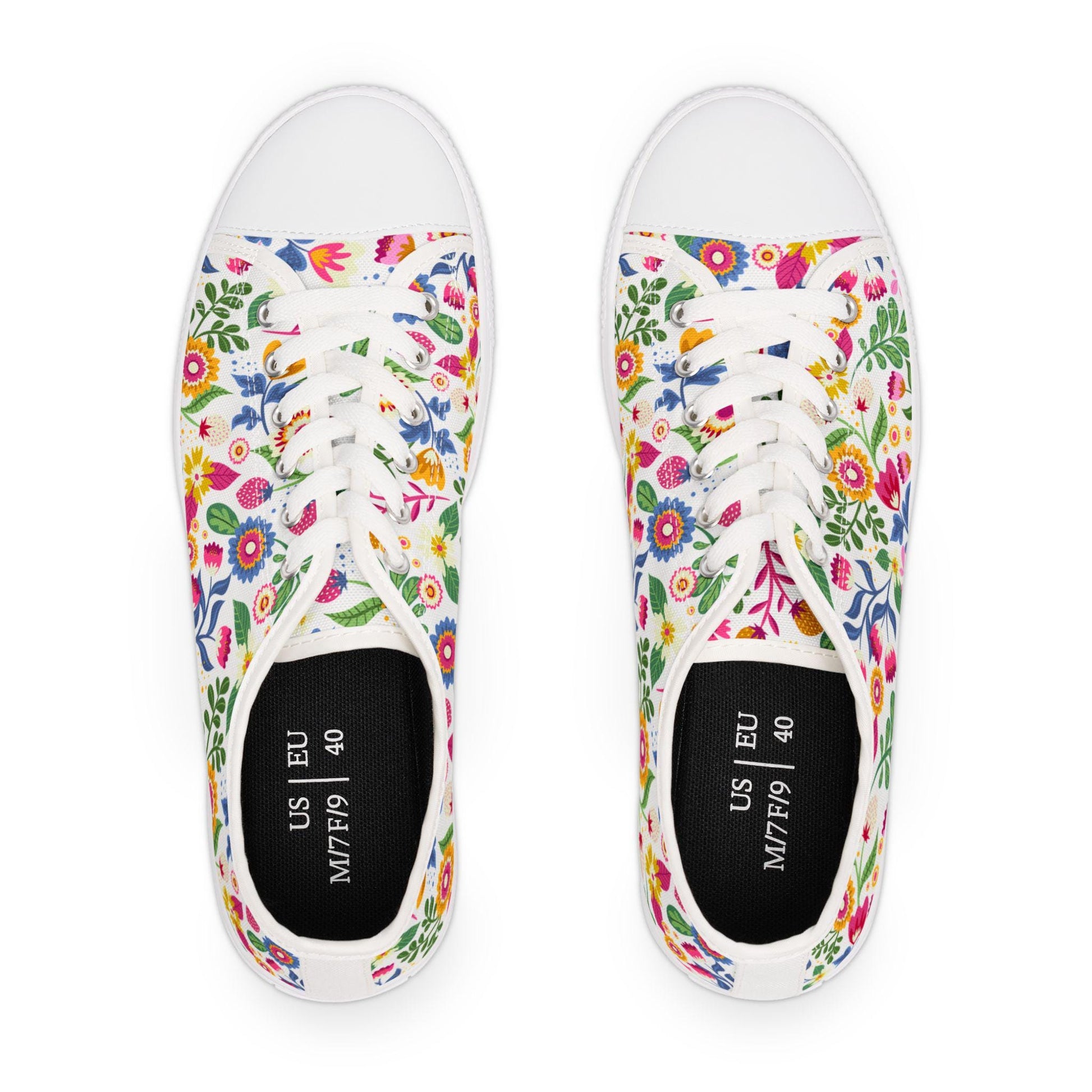 Spring Is In The Air! Women's Designer Floral Sneakers Women's Low Top Sneakers Gift For Womens Converse Sneakers Low Top Sneakers Canvas Lace Up Girls. Limited stock available. - A Kingdom Lifestyle