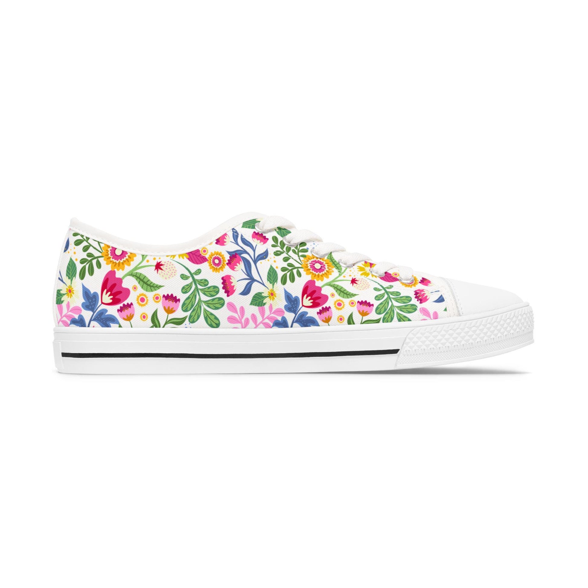 Spring Is In The Air! Women's Designer Floral Sneakers Women's Low Top Sneakers Gift For Womens Converse Sneakers Low Top Sneakers Canvas Lace Up Girls. Limited stock available. - A Kingdom Lifestyle