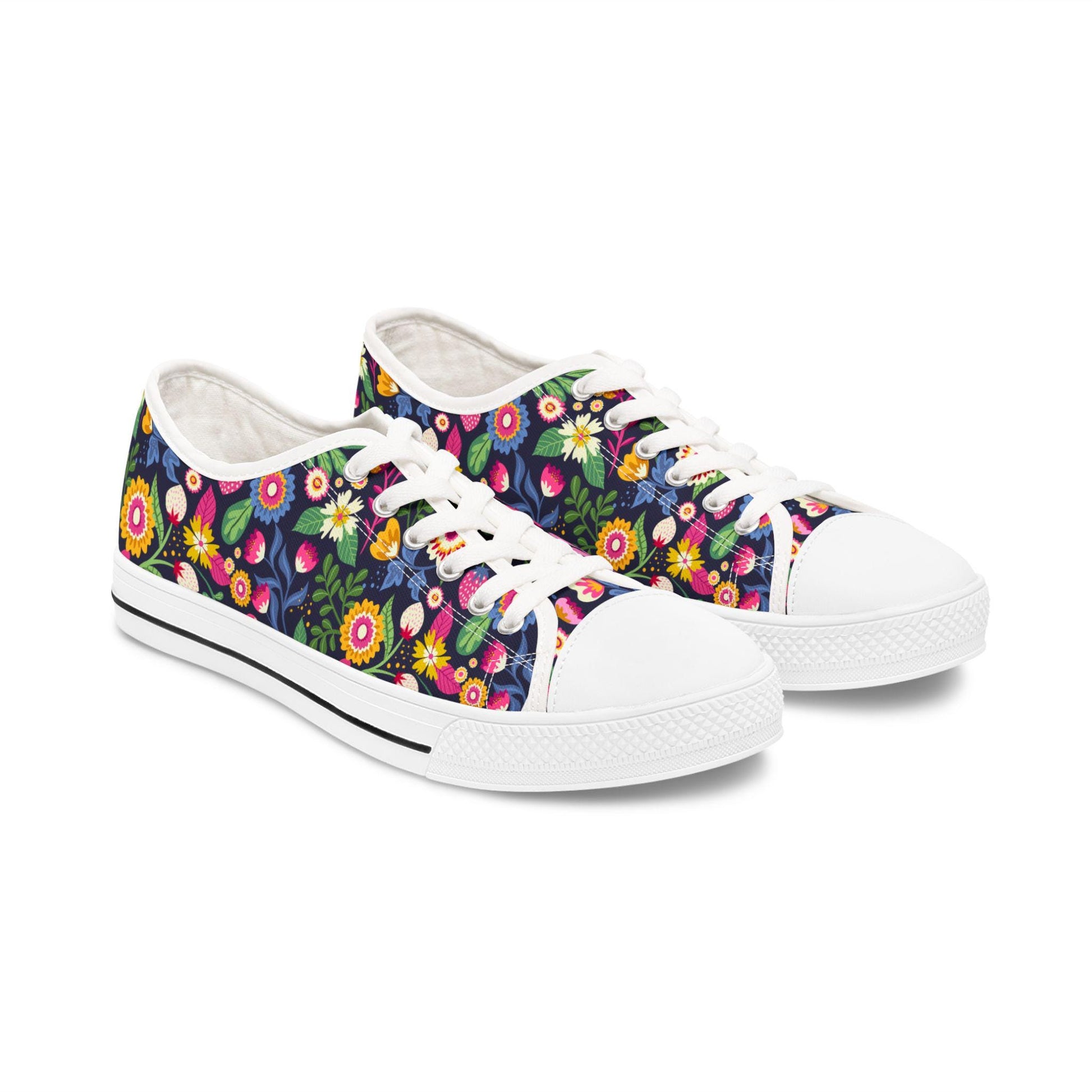 Women's Beautifully Designed Floral Low Top Sneakers Womens Converse Sneakers Sneakers For Women Low Top Sneakers Canvas Lace Up Girls Ladies Flat. Limited stock available. - A Kingdom Lifestyle