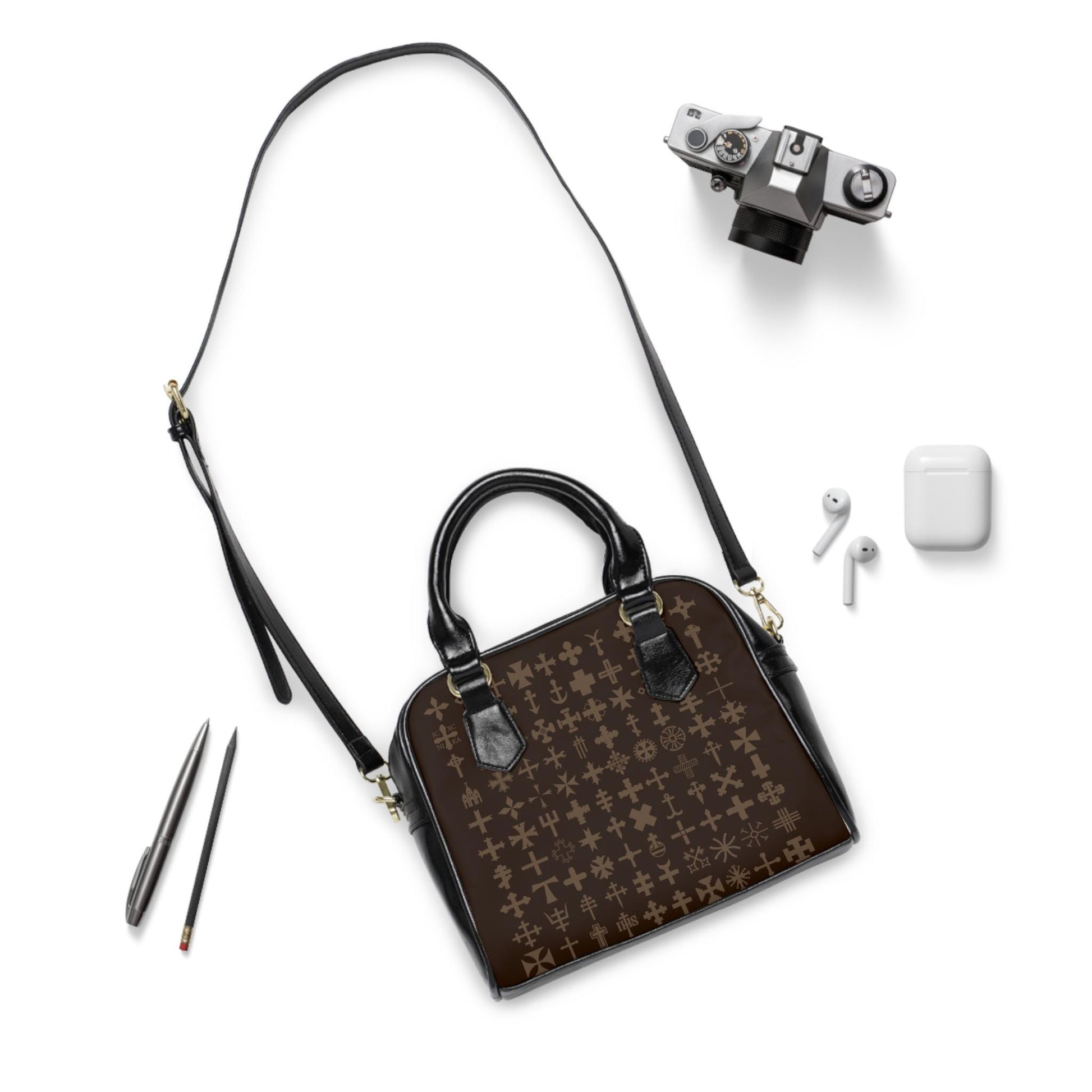 Luxury Brown Cross Shoulder Bag for Women Luxury Cross Pattern Designed Luxury Bag PU Leather Pouch Womens Bag - A Kingdom Lifestyle