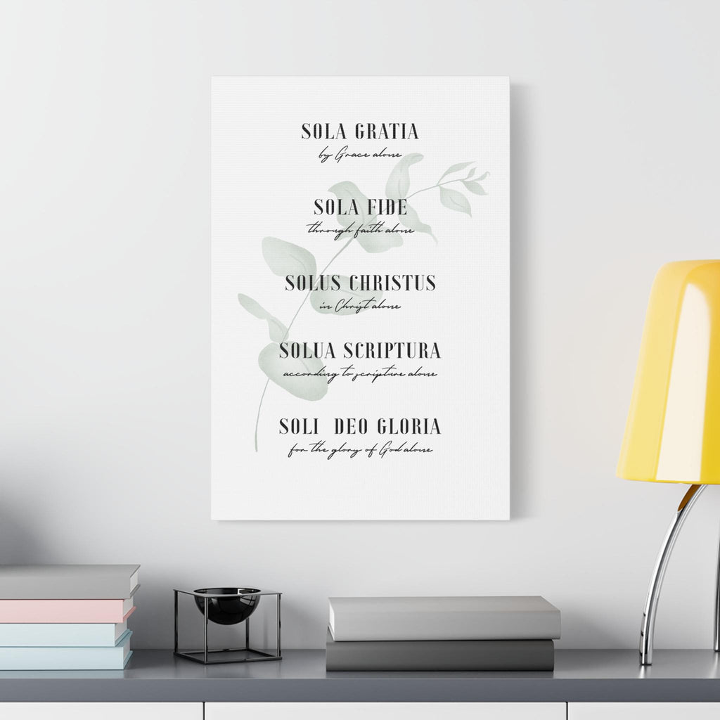 Artwork Canvas Wall Art Home & Living Matte Canvas Stretched Christian Gift Home Decor Graphic The 5 Solas Wall Art. Add this statement piece to your collection today! Limited stock available. - A Kingdom Lifestyle