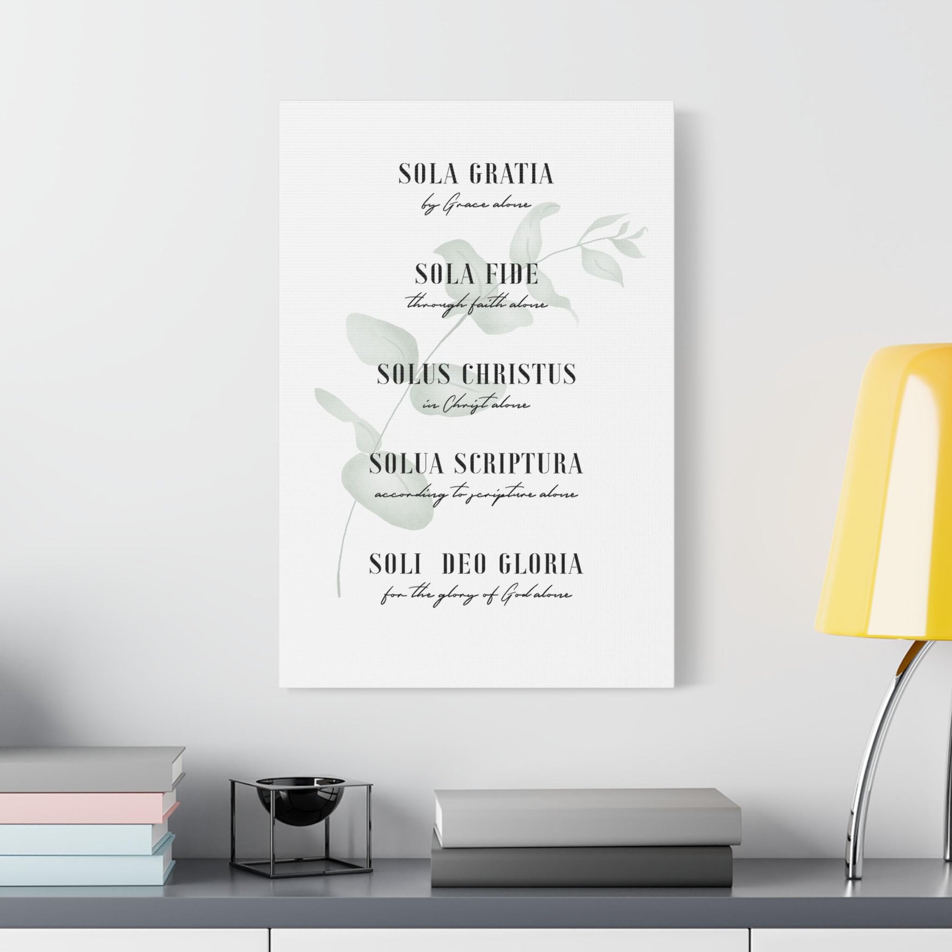 Artwork Canvas Wall Art Home & Living Matte Canvas Stretched Christian Gift Home Decor Graphic The 5 Solas Wall Art. Add this statement piece to your collection today! Limited stock available. - A Kingdom Lifestyle