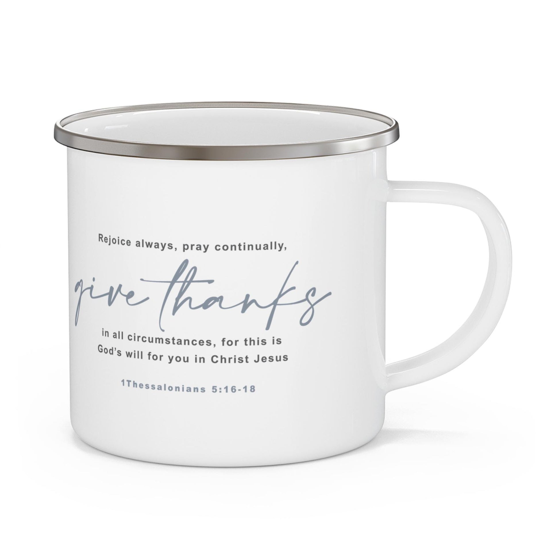 Coffee Cup Gift Bible Verse GraphicFor Christian Enamel Indoor Outdoor Mug Indoor Outdoor Cup - A Kingdom Lifestyle