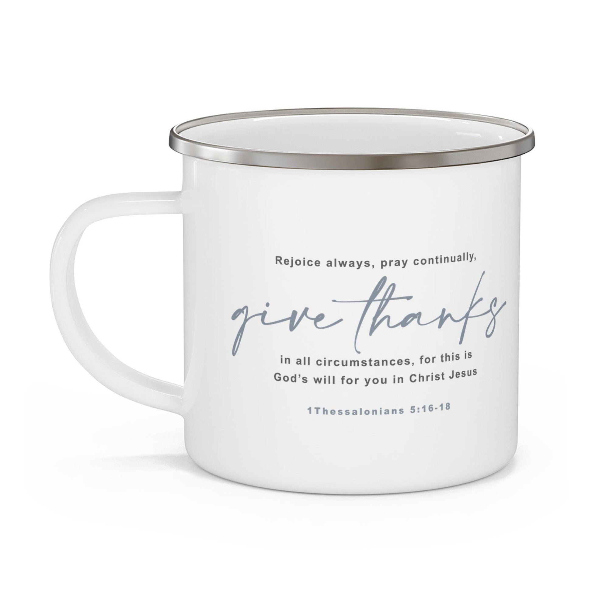 Coffee Cup Gift Bible Verse GraphicFor Christian Enamel Indoor Outdoor Mug Indoor Outdoor Cup - A Kingdom Lifestyle