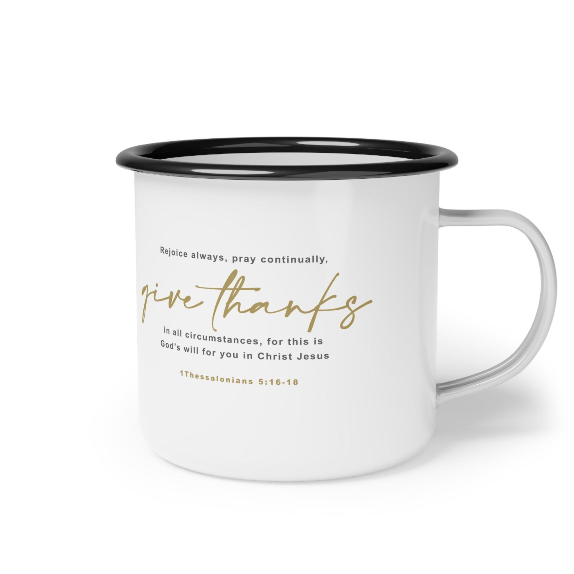 Coffee Mug Christian Bible Verse Graphic For Christian Mom Dad Gift Bible Verse Enamel Camp Cup - A Kingdom Lifestyle