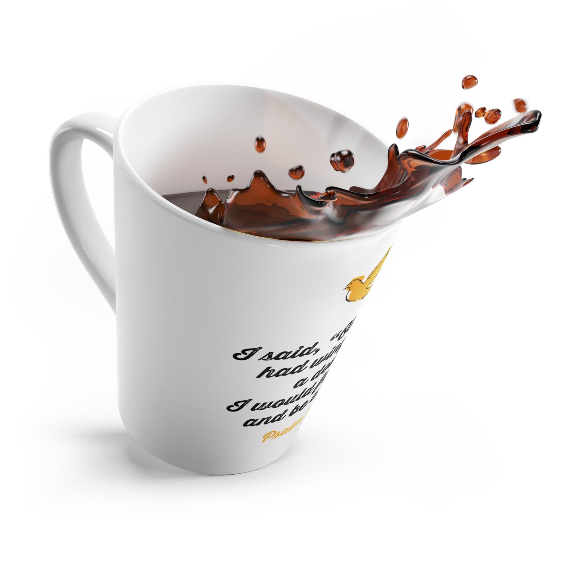 Coffee Mug Dove Graphic Latte Cup For Mom Women Christian Gift Psalm Scripture 55 Cup - A Kingdom Lifestyle