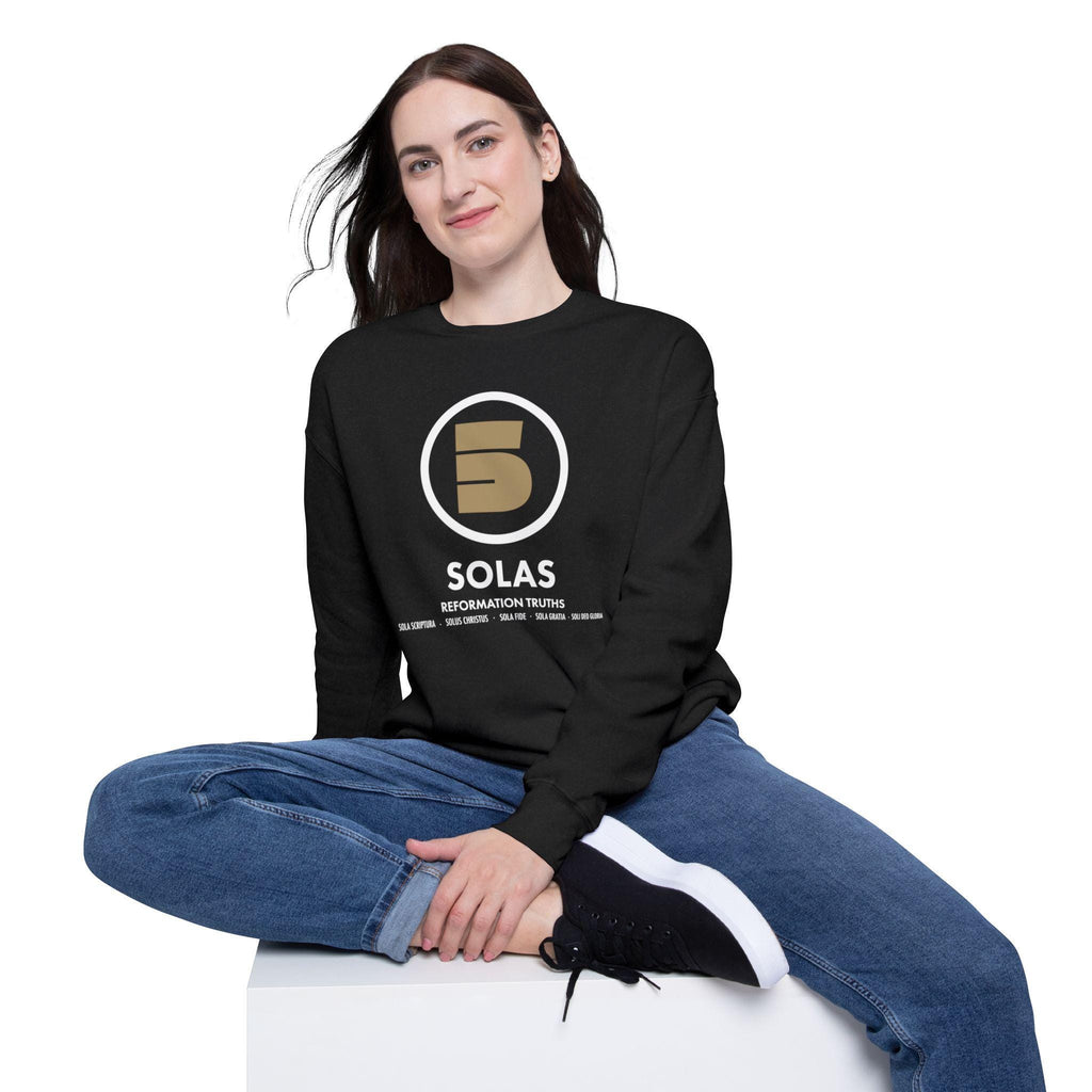 Unisex Christian Sweatshirt For Christian Men Women Gift Drop Shoulder Sweatshirt Apparel Clothing Christian Mom Dad  Bible 5 Solas Graphic - A Kingdom Lifestyle