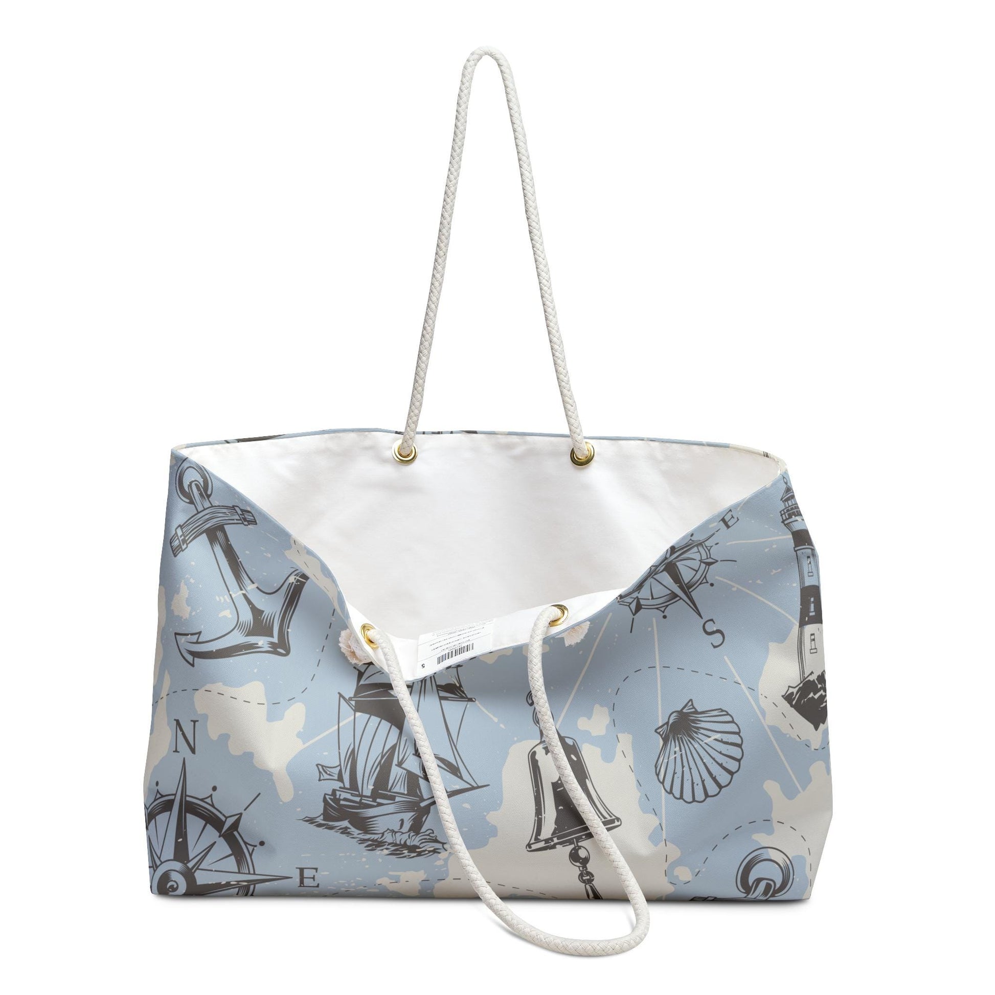 Nautical Weekender Bag Weekender Tote Bag Oversized Bag Lined Beach Tote Lake Trip Bag Travel Great Vacation Spring Break Tote Bag - A Kingdom Lifestyle