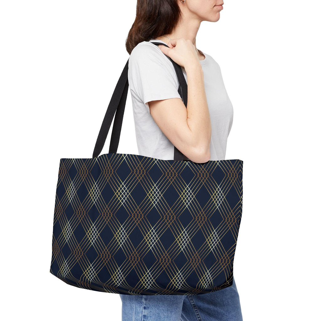 Plaid Diamond Weekender Bag Weekender Tote Bag Oversized Bag Lined Beach Tote Lake Trip Bag Travel Great Vacation Spring Break Bag - A Kingdom Lifestyle