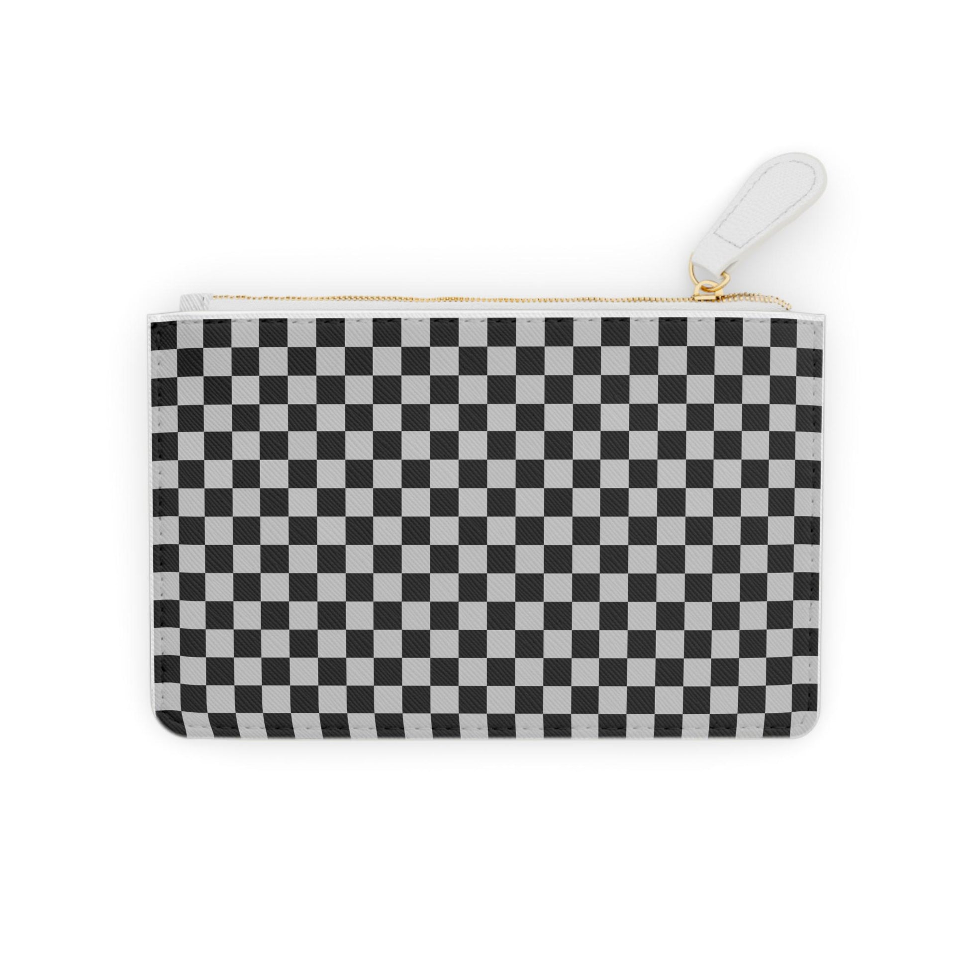 Chic Designer Black Checkered Mini Clutch Bag Makeup Bag Makeup Pouch Cosmetic Bag Toiletry Bag Coin Purse Gift for Her Best Friend Gift - A Kingdom Lifestyle