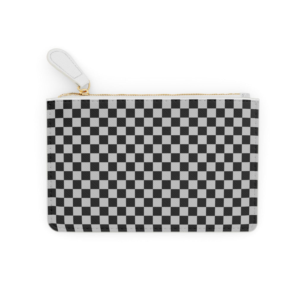 Chic Designer Black Checkered Mini Clutch Bag Makeup Bag Makeup Pouch Cosmetic Bag Toiletry Bag Coin Purse Gift for Her Best Friend Gift - A Kingdom Lifestyle