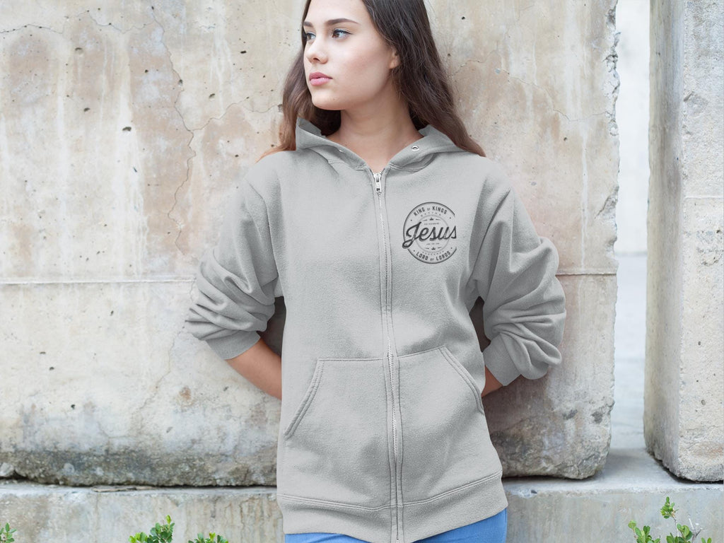 Jesus Graphic Sweatshirt, Christian Men's and Women's Faith Heavy Blend™ Full Zip Hooded Inspirational Sweatshirt Faith-Based Christian Apparel - A Kingdom Lifestyle