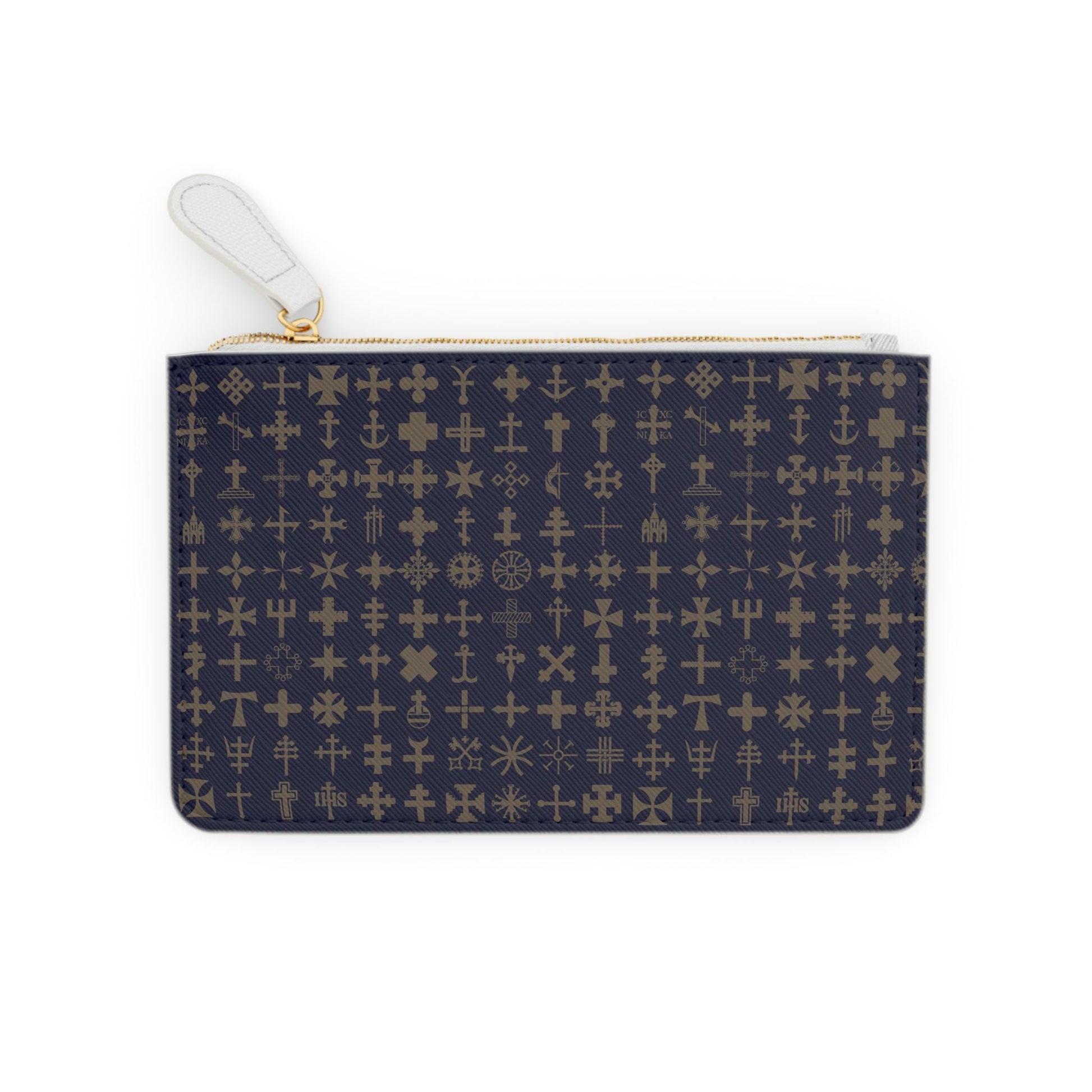 Geometric Gold Print Mini Clutch Bag | Stylish Purse for Everyday Use, Travel Accessory, Gift for Her, Adjustable Storage, Trendy Organizer - A Kingdom Lifestyle