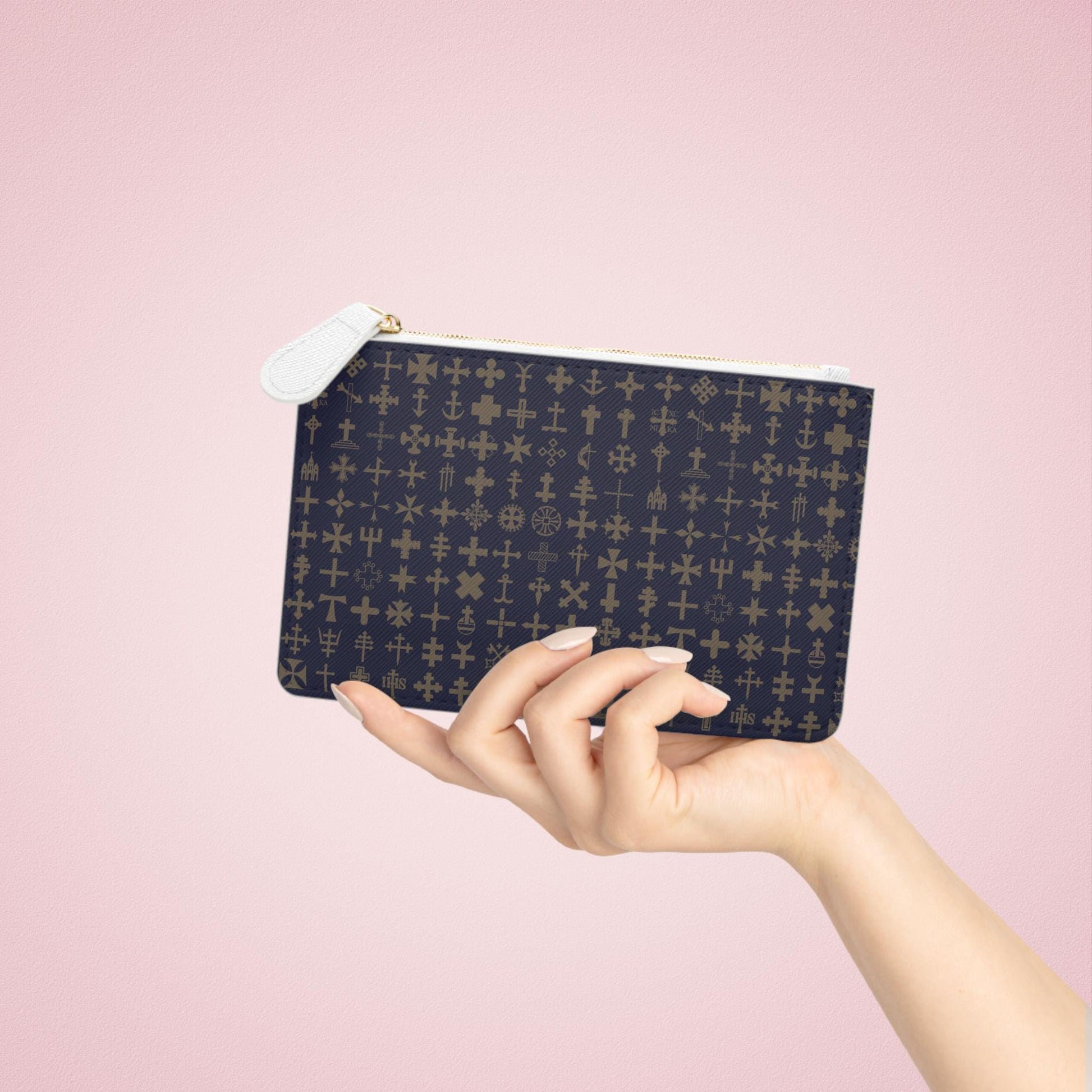 Geometric Gold Print Mini Clutch Bag | Stylish Purse for Everyday Use, Travel Accessory, Gift for Her, Adjustable Storage, Trendy Organizer - A Kingdom Lifestyle