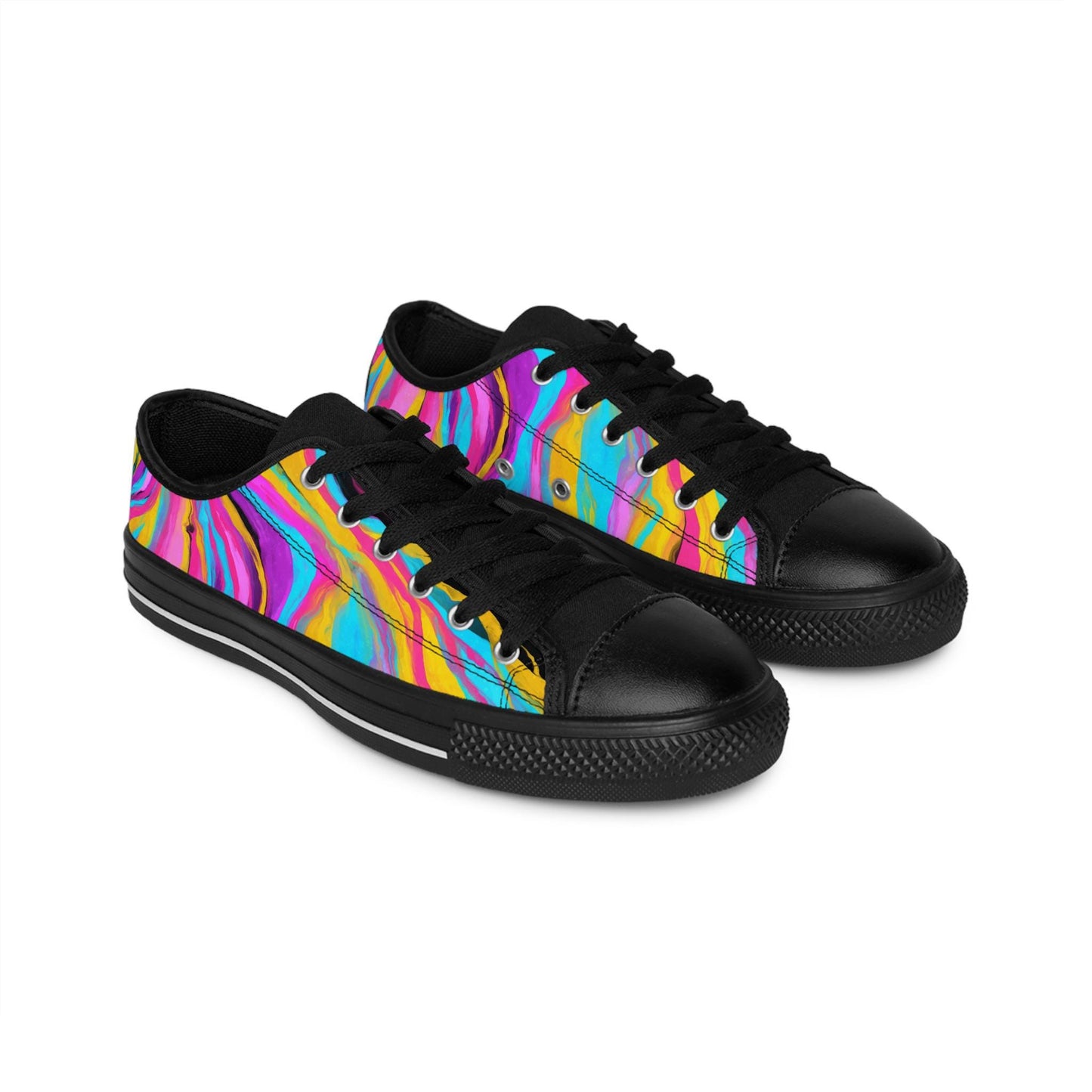 Vibrant One Of A Kind Womens Sneakers Colorful Casual Footwear for Every Occasion, Trendy, Artistic, Gift for Her, Summer Shoes. Limited stock available.