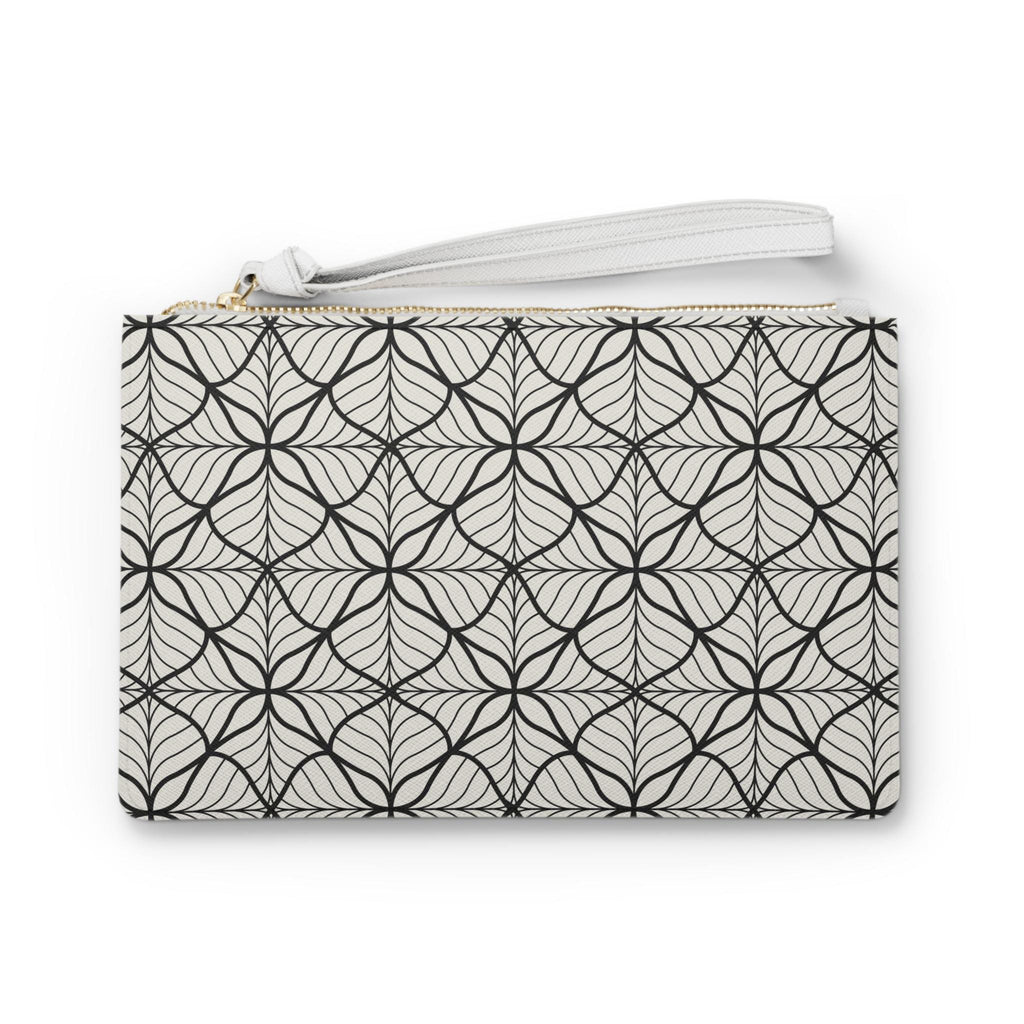 Elegant Leaf Pattern Clutch Bag, Stylish Evening Purse, Chic Makeup Organizer, Gift for Her, Minimalist Fashion Accessory And Must Have! - A Kingdom Lifestyle