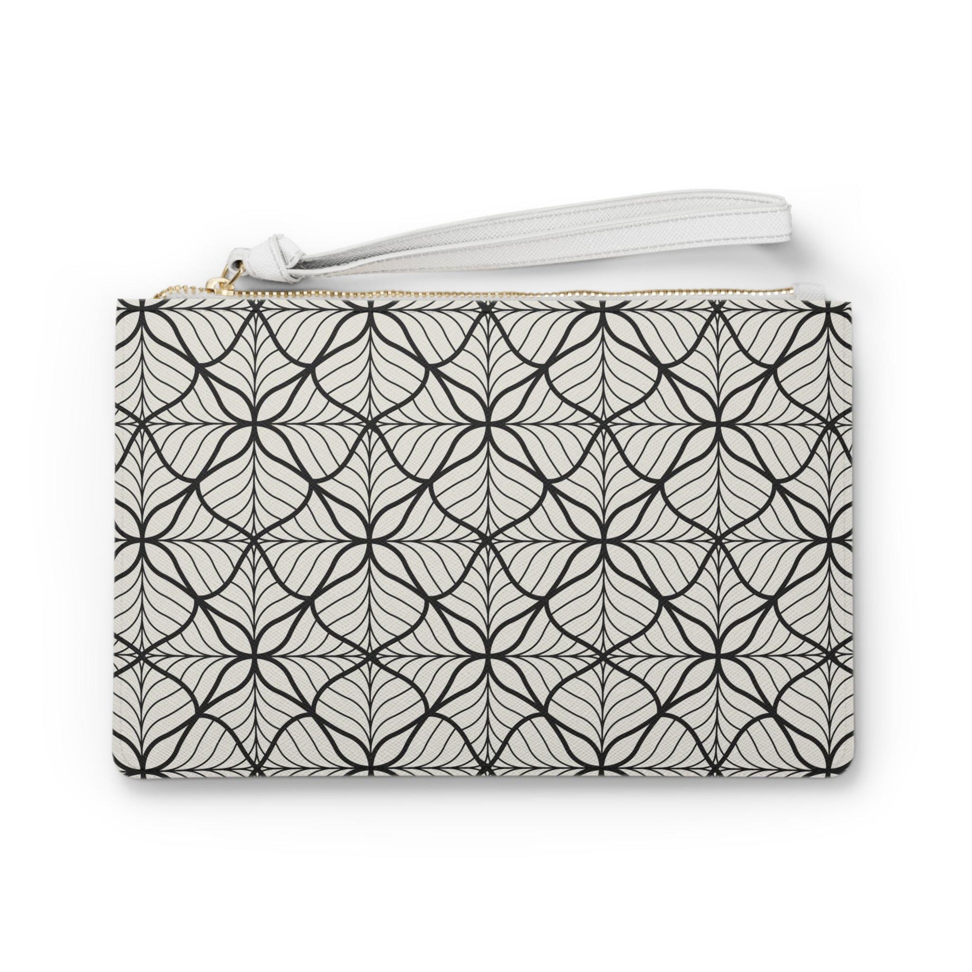 Elegant Leaf Pattern Clutch Bag, Stylish Evening Purse, Chic Makeup Organizer, Gift for Her, Minimalist Fashion Accessory And Must Have! - A Kingdom Lifestyle
