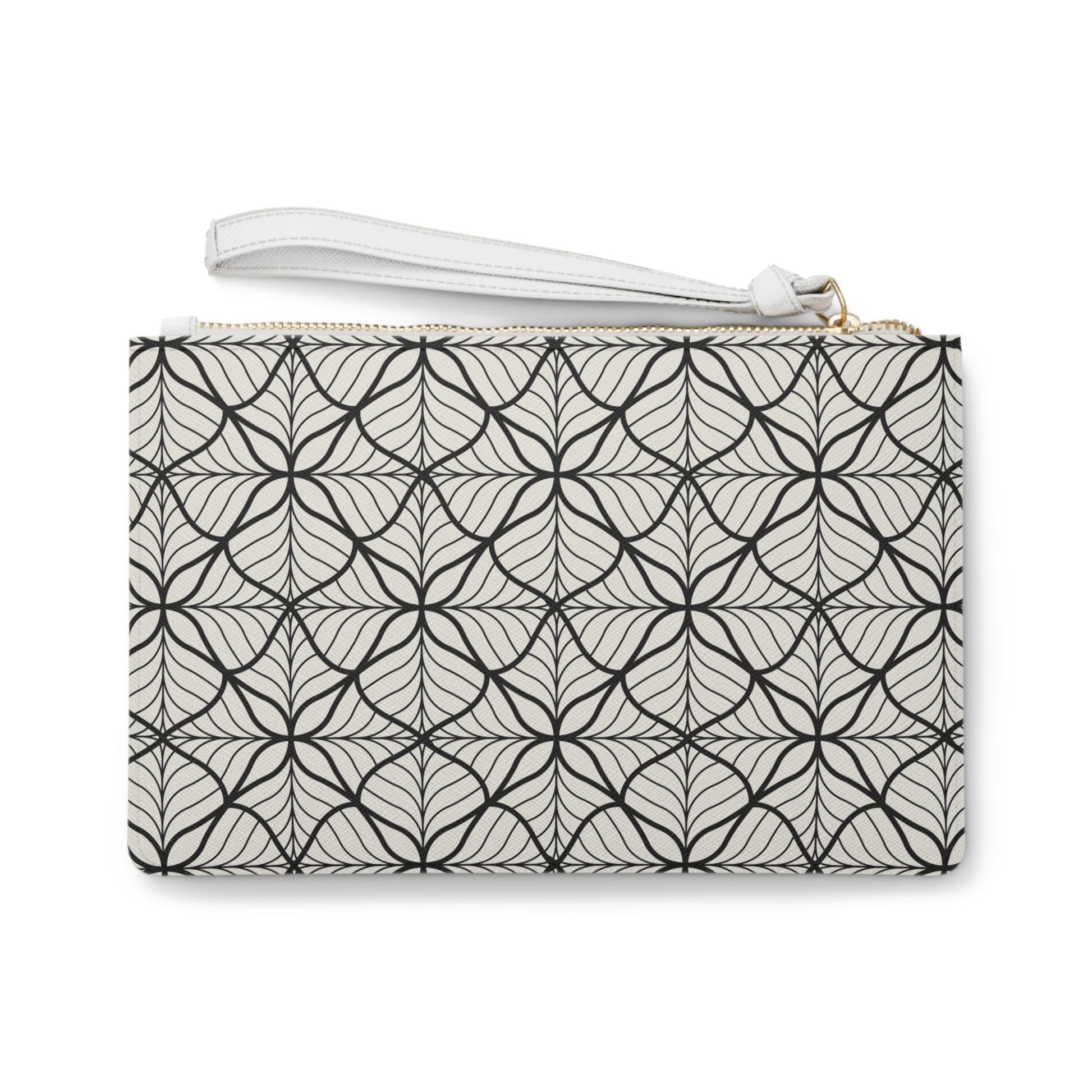 Elegant Leaf Pattern Clutch Bag, Stylish Evening Purse, Chic Makeup Organizer, Gift for Her, Minimalist Fashion Accessory And Must Have! - A Kingdom Lifestyle
