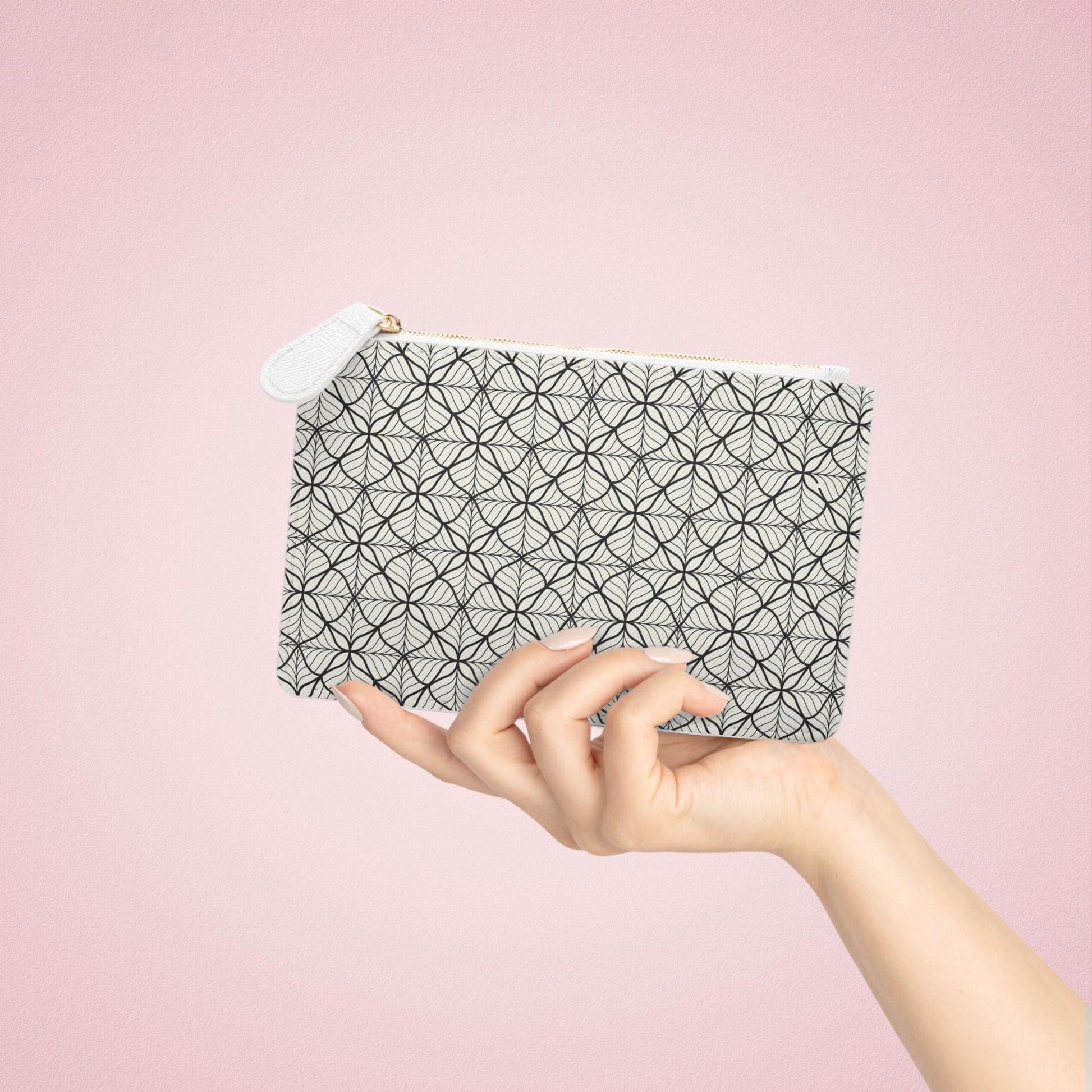 Elegant Leaf Pattern Mini Clutch Bag, Chic Makeup Pouch, Stylish Evening Purse, Travel Essential, Floral Print Accessory - A Kingdom Lifestyle