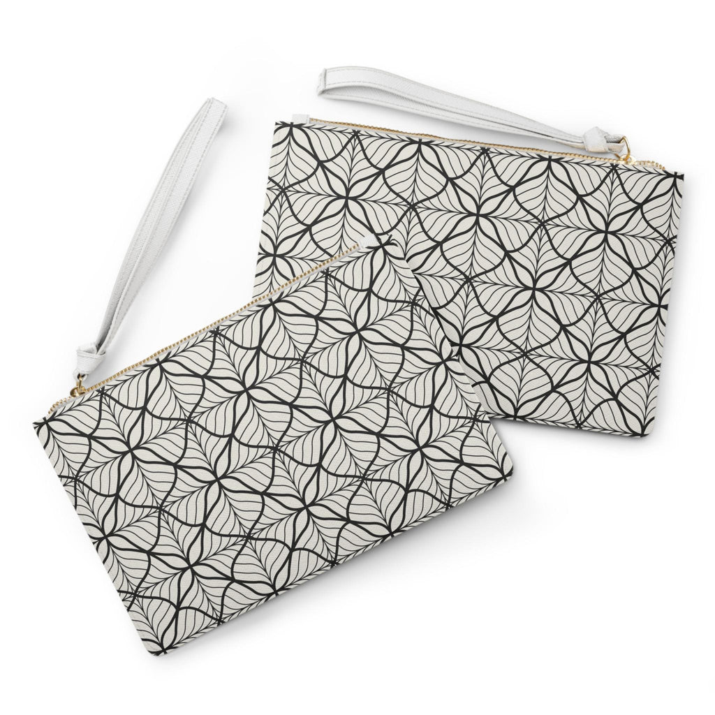 Elegant Leaf Pattern Clutch Bag, Stylish Evening Purse, Chic Makeup Organizer, Gift for Her, Minimalist Fashion Accessory And Must Have! - A Kingdom Lifestyle