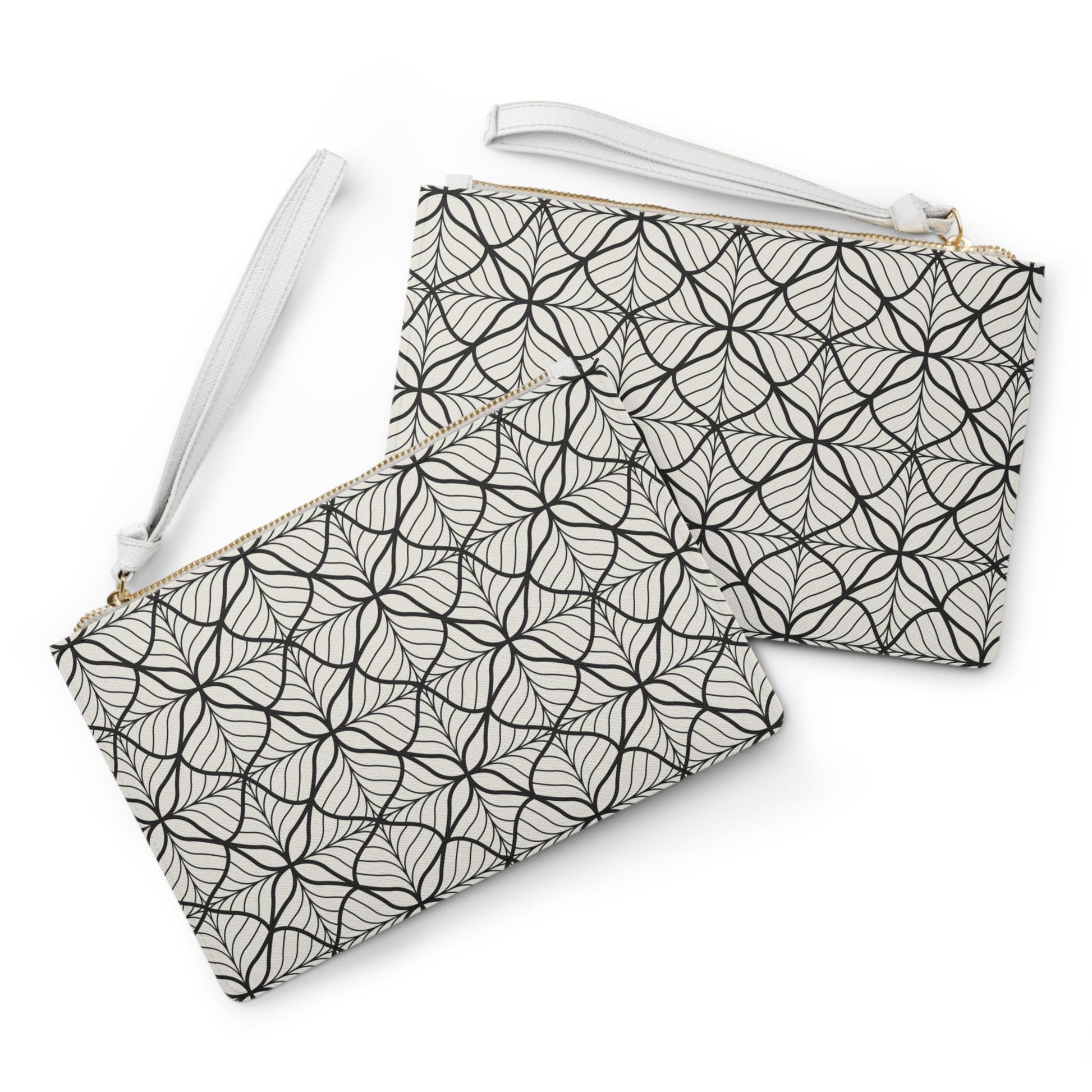Elegant Leaf Pattern Clutch Bag, Stylish Evening Purse, Chic Makeup Organizer, Gift for Her, Minimalist Fashion Accessory And Must Have! - A Kingdom Lifestyle