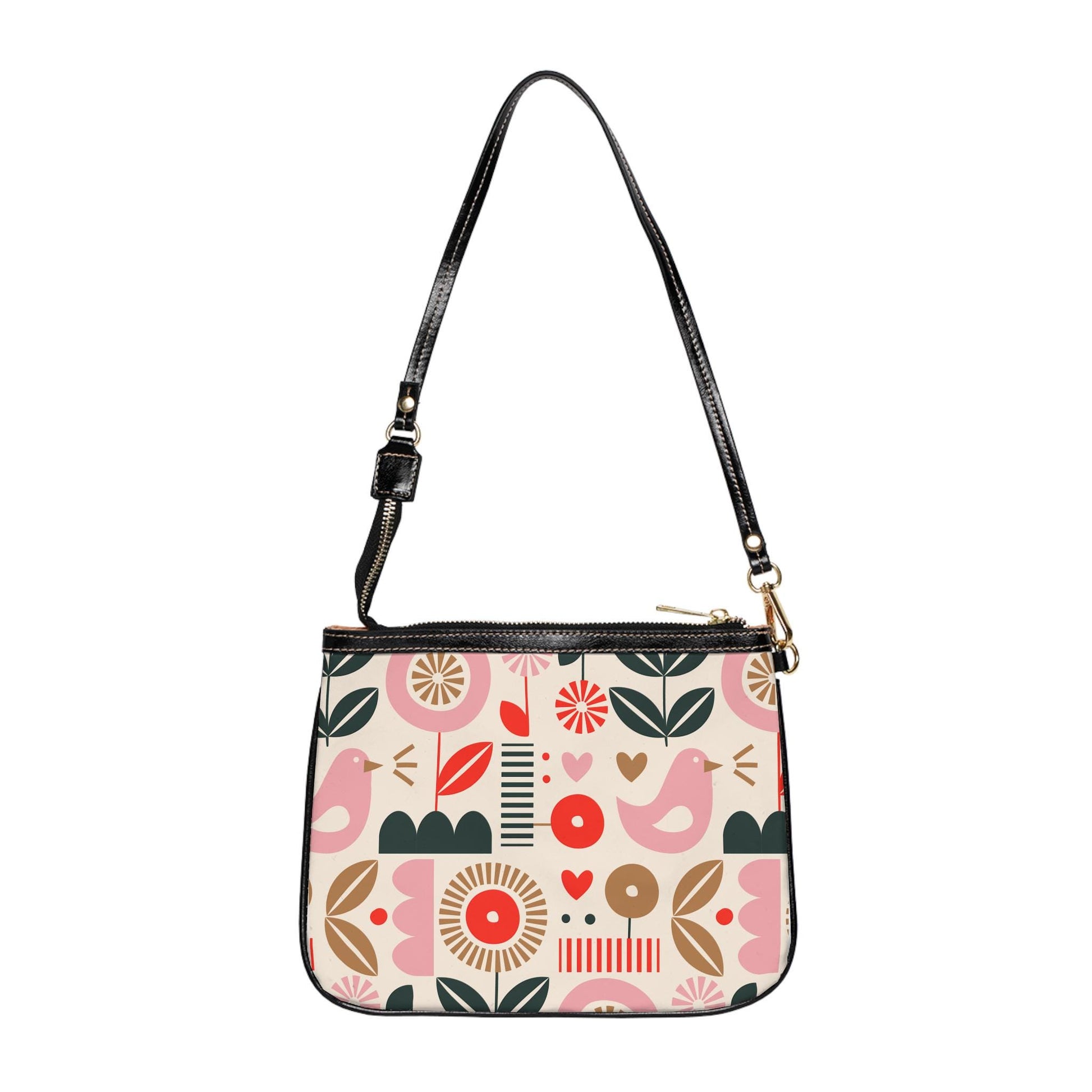 Colorful Spring Pink Floral Pattern Small Shoulder Bag - Cute Purse for Everyday, Summer Outings, Eco-Friendly Gift, Stylish Accessory - A Kingdom Lifestyle