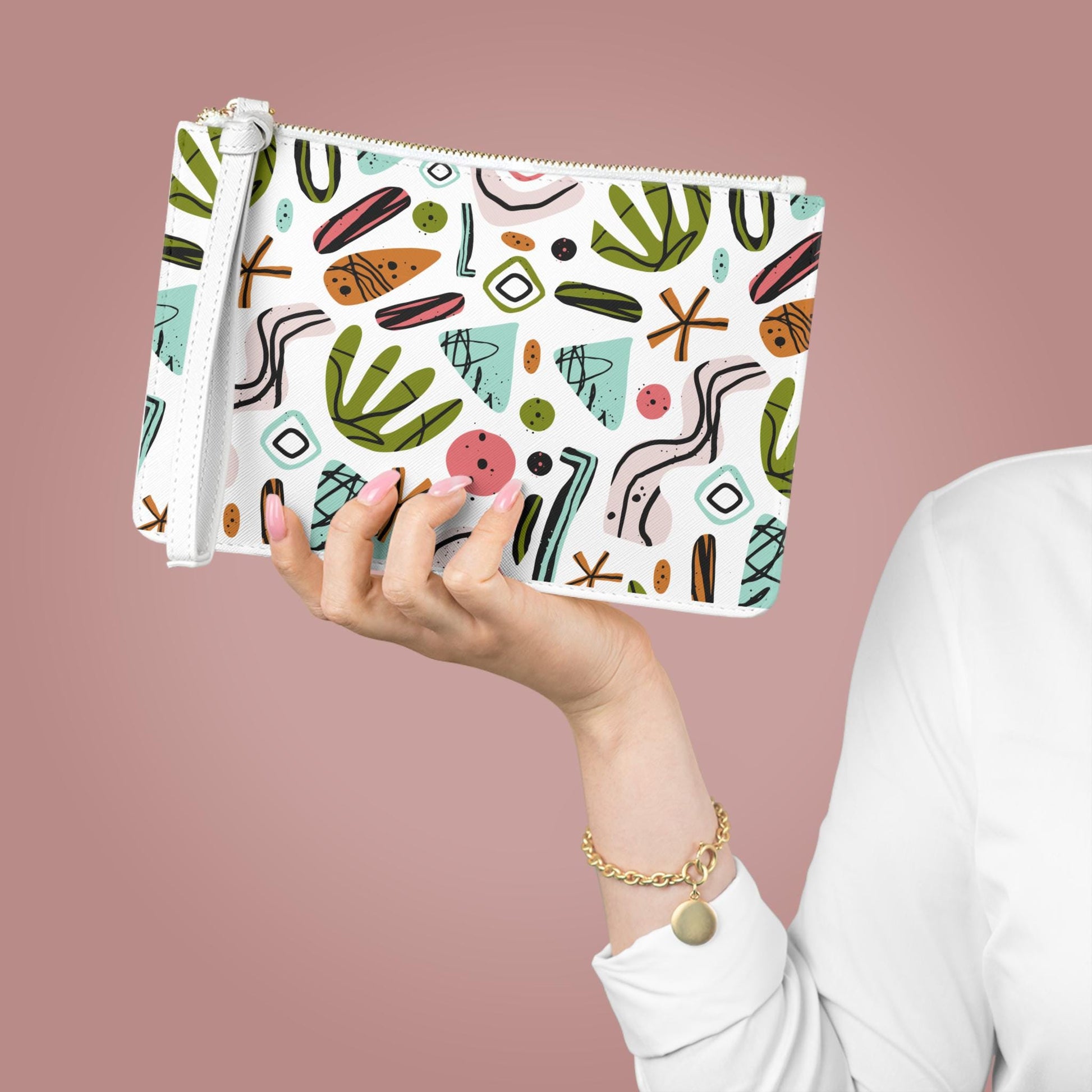 Colorful Spring Abstract Clutch Bag | Fashion Accessory for Parties, Nights Out, Travel, Summer Events, Stylish Gift - A Kingdom Lifestyle