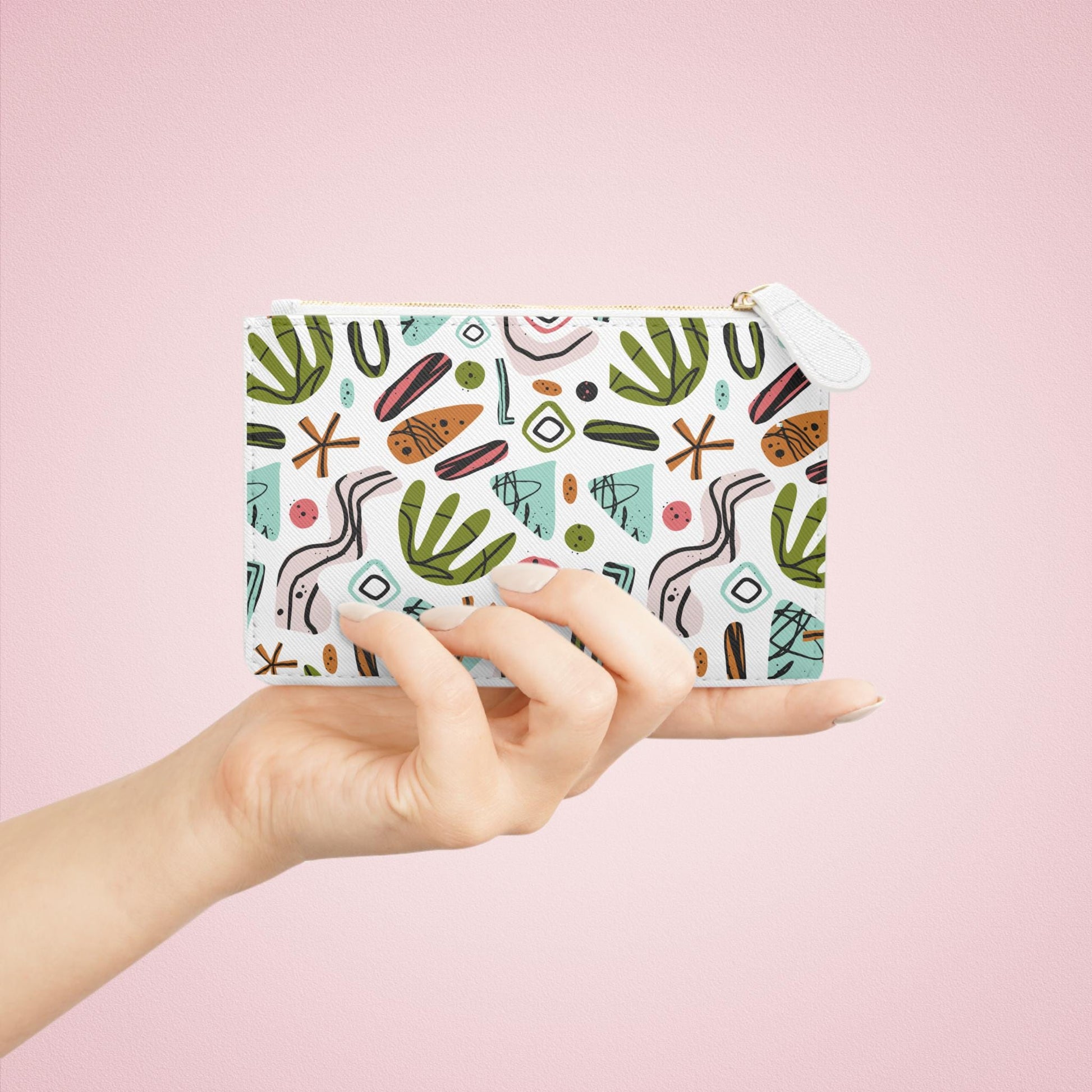 Colorful Spring Abstract Mini Clutch Bag - Vibrant Patterned Pouch for Girls' Nights Out, Daily Essentials, Travel, Gift - A Kingdom Lifestyle