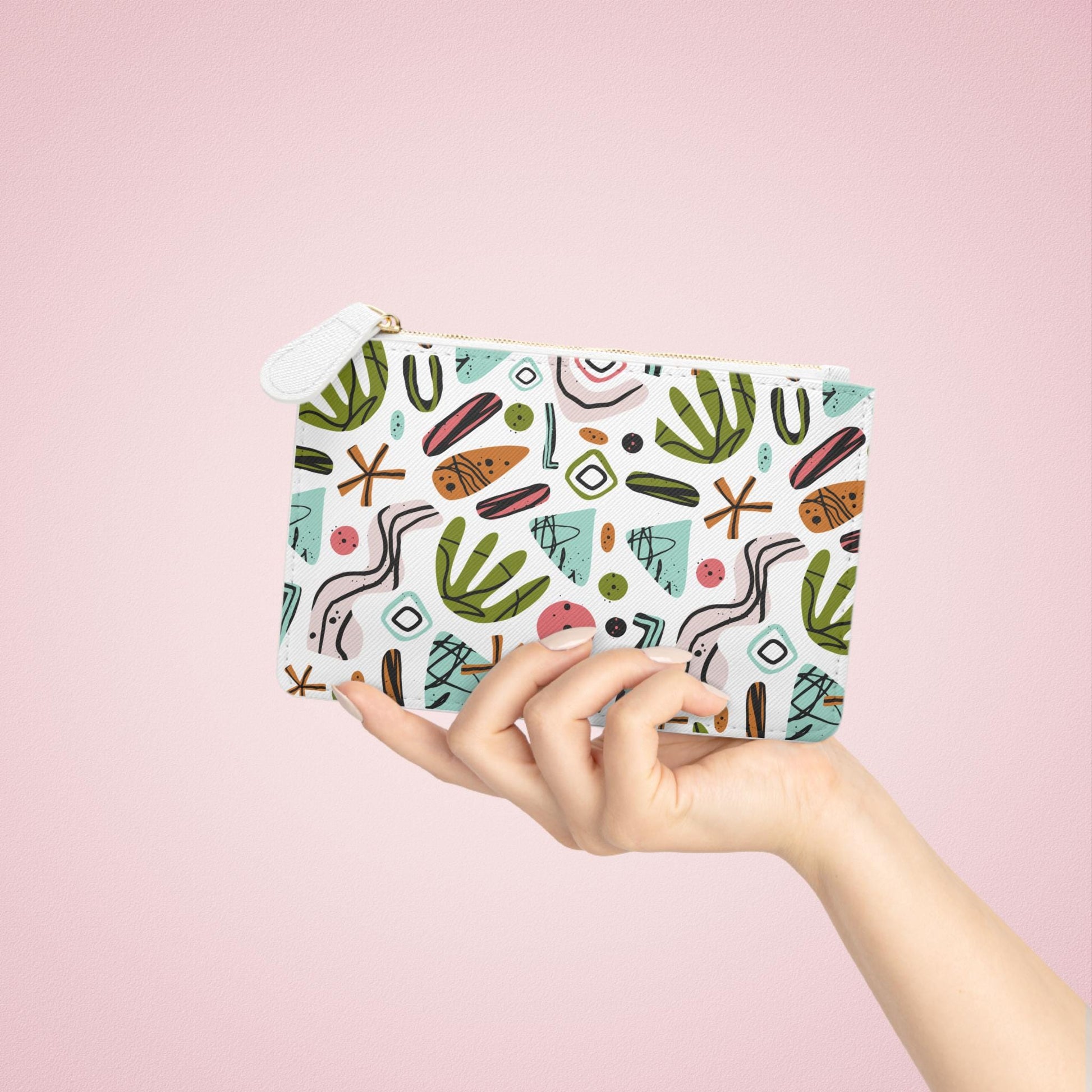 Colorful Spring Abstract Mini Clutch Bag - Vibrant Patterned Pouch for Girls' Nights Out, Daily Essentials, Travel, Gift - A Kingdom Lifestyle