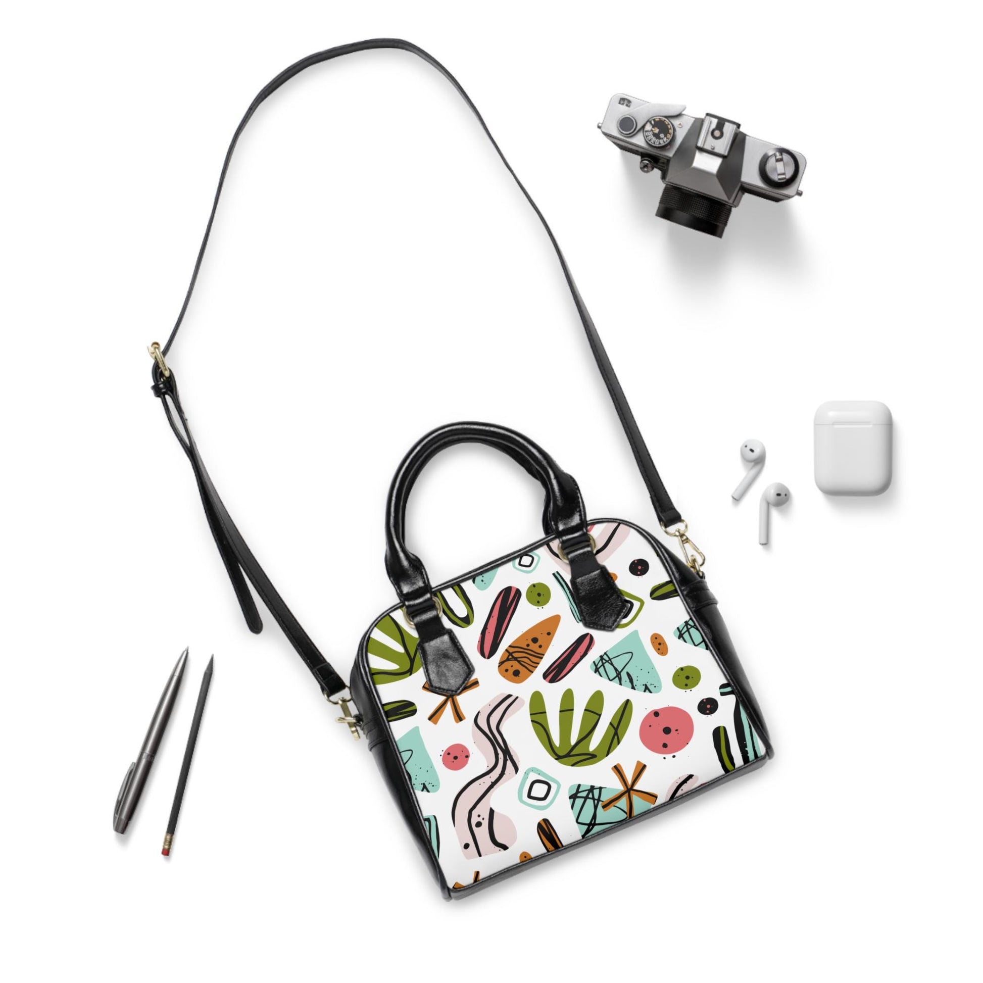 Chic Spring Abstract Art Tote Bag, Colorful Shoulder Handbag for Everyday, Stylish Handbag for Women, Trendy Purse, Unique Art Design - A Kingdom Lifestyle