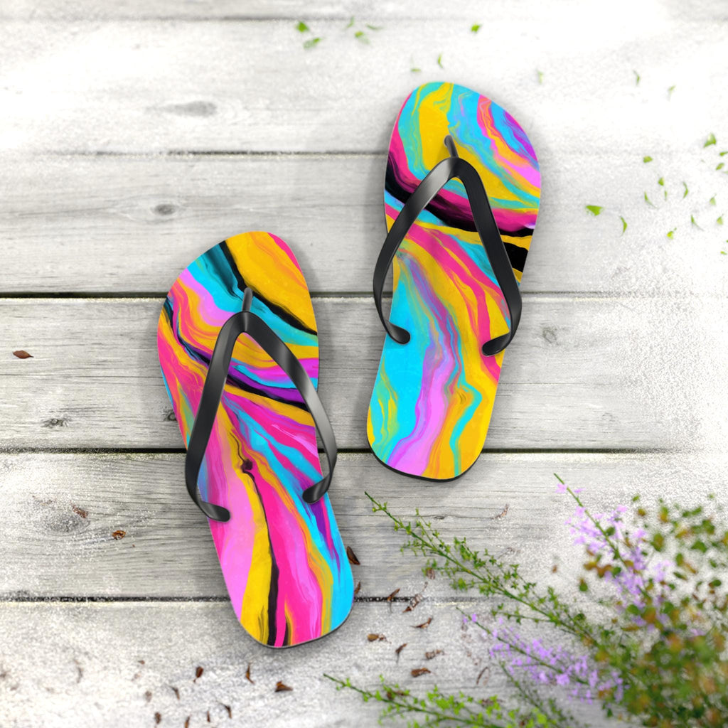 Psychedelic Flip Flops for Him Or Her Beach Sandles Flip Flops Colorful Flip Flops Trendy Design Sandals for Summer Beach & Casual Wear - A Kingdom Lifestyle