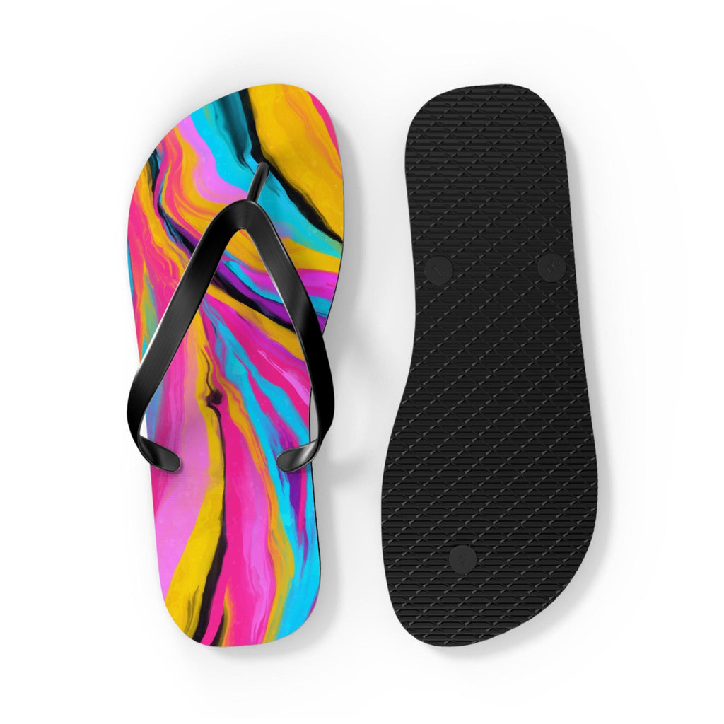 Psychedelic Flip Flops for Him Or Her Beach Sandles Flip Flops Colorful Flip Flops Trendy Design Sandals for Summer Beach & Casual Wear - A Kingdom Lifestyle