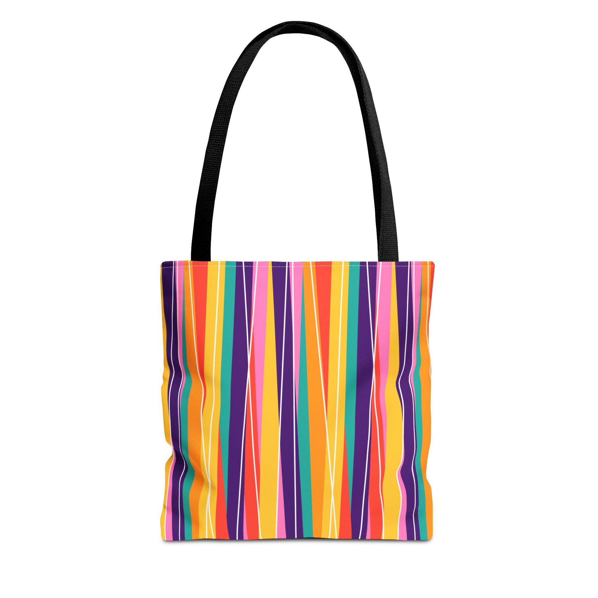Vibrant Striped Tote Bag for Beach, Shopping, or Daily Use, Colorful Carry-All, Eco-Friendly Gift, Summer Fun - A Kingdom Lifestyle