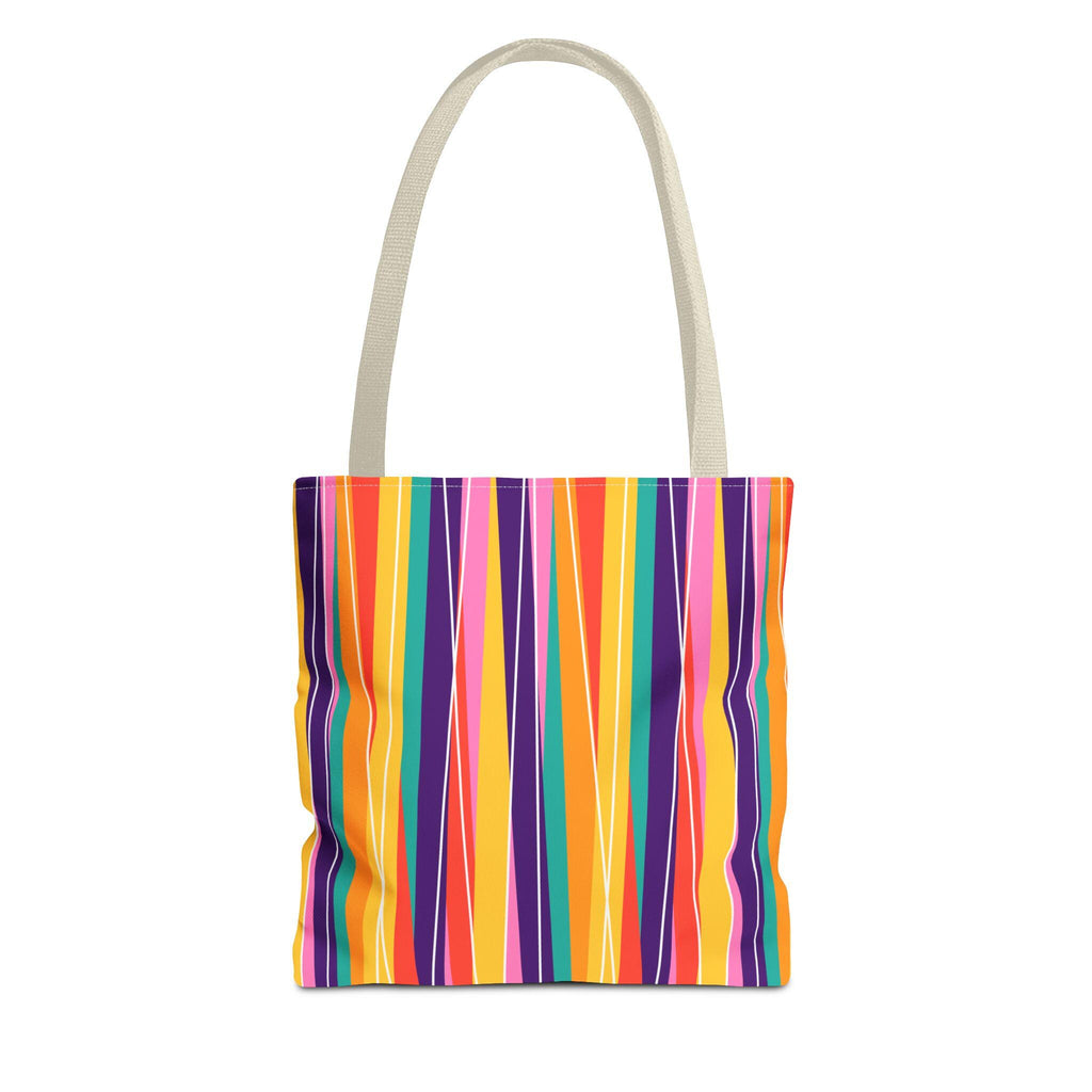 Vibrant Striped Tote Bag for Beach, Shopping, or Daily Use, Colorful Carry-All, Eco-Friendly Gift, Summer Fun - A Kingdom Lifestyle