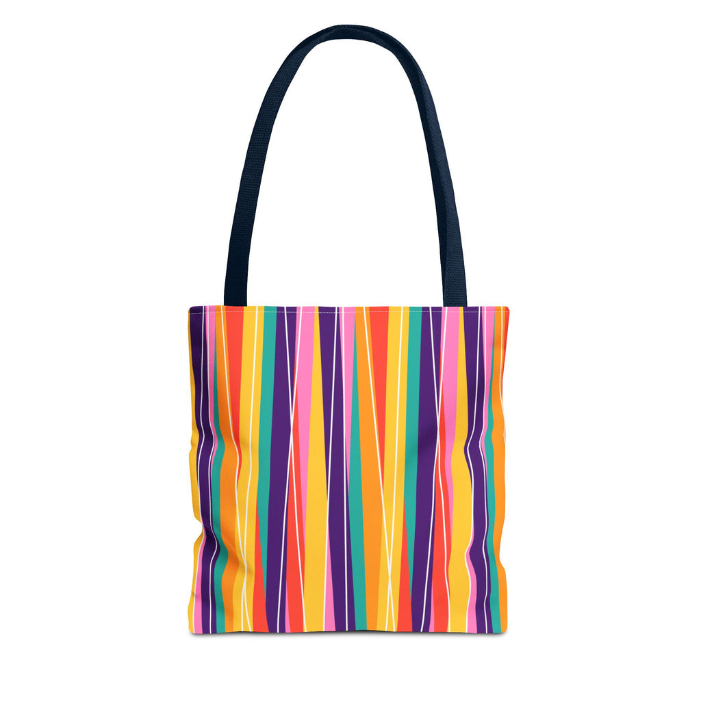 Vibrant Striped Tote Bag for Beach, Shopping, or Daily Use, Colorful Carry-All, Eco-Friendly Gift, Summer Fun - A Kingdom Lifestyle