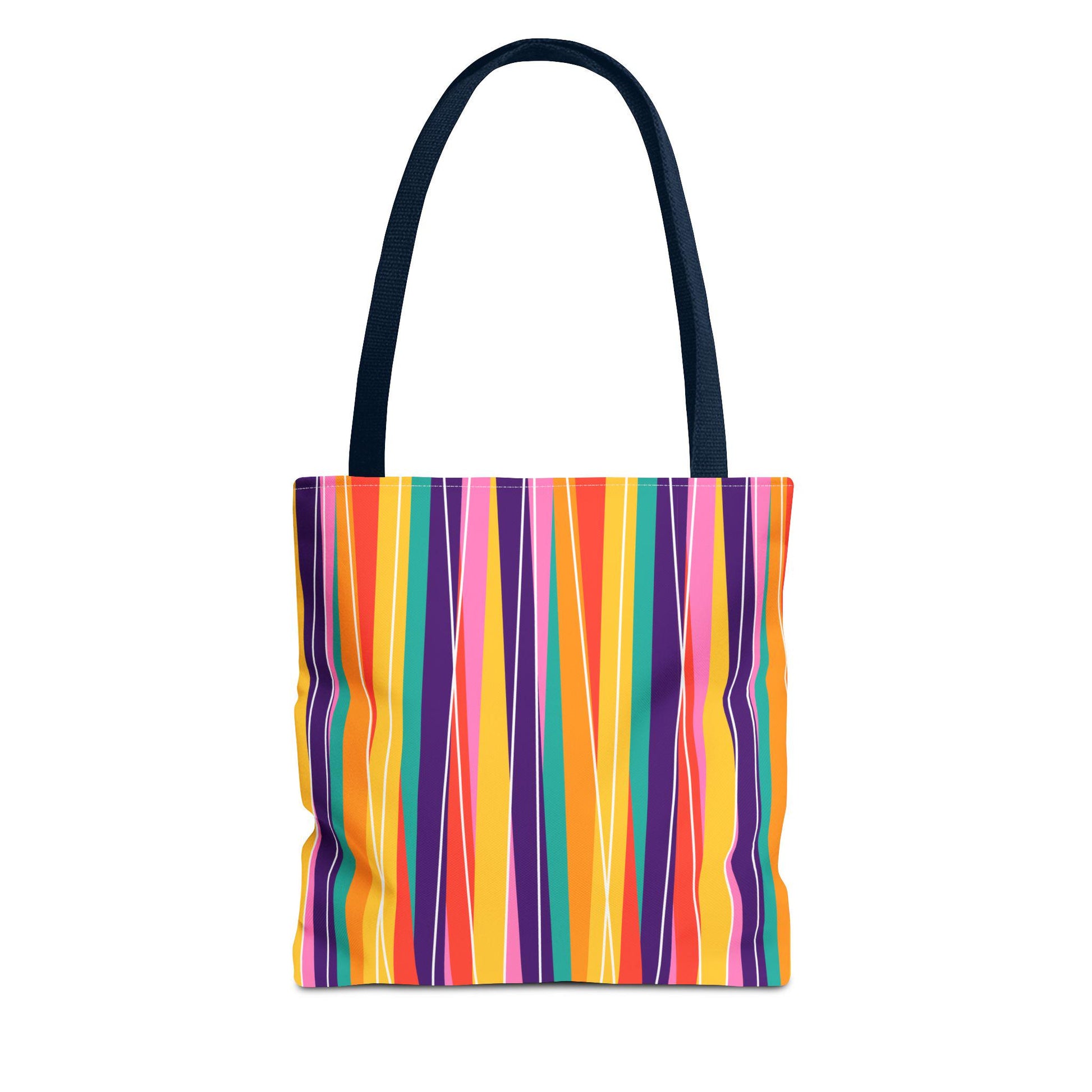 Vibrant Striped Tote Bag for Beach, Shopping, or Daily Use, Colorful Carry-All, Eco-Friendly Gift, Summer Fun - A Kingdom Lifestyle