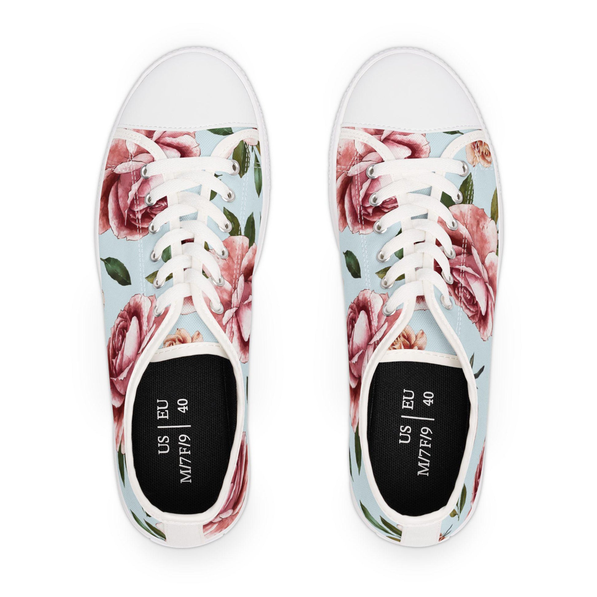 Floral Women's Low Top Sneakers, Stylish Casual Shoes, Unique Spring Fashion, Trendy Floral Sneakers, Perfect Gift for Her - A Kingdom Lifestyle
