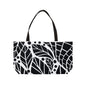 Elegant Black and White Leaf Pattern Weekender Tote Bag | Travel, Beach, Stylish, Gift for Her, Eco-Friendly, Large Capacity
