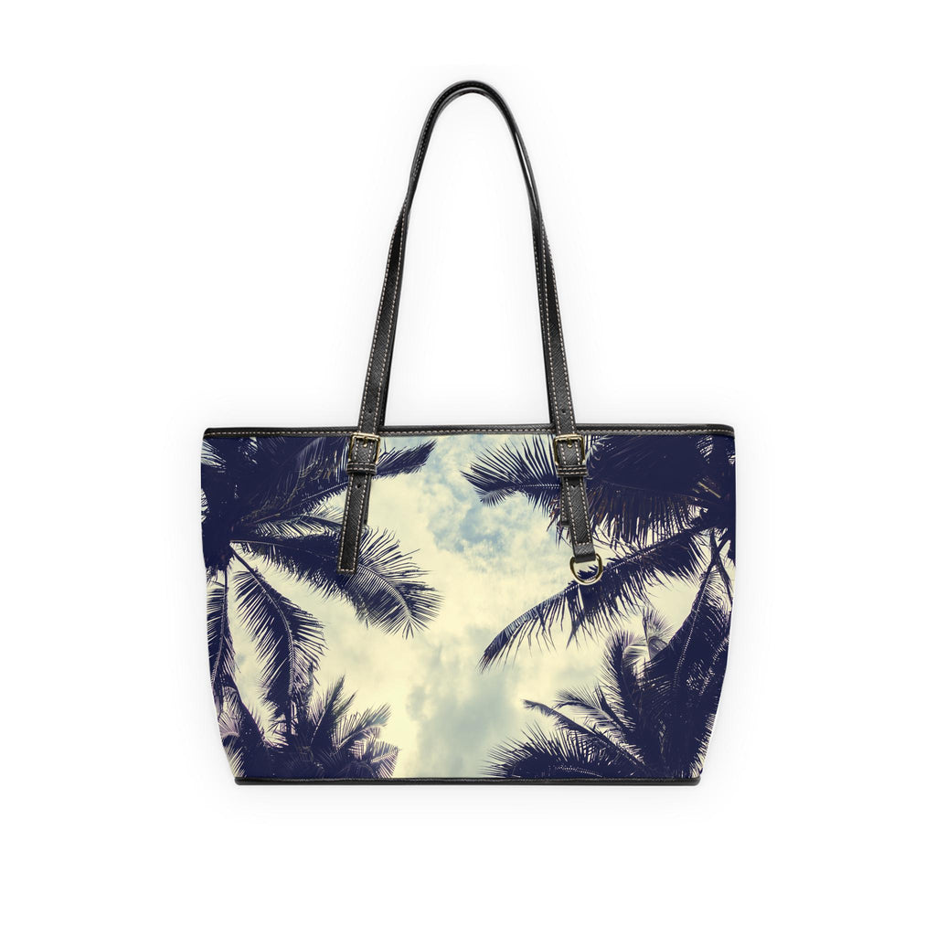 Tropical PU Leather Shoulder Bag, Summer Tote, Vacation Purse, Beach Accessory, Palm Tree Handbag, Stylish Everyday Bag - A Kingdom Lifestyle
