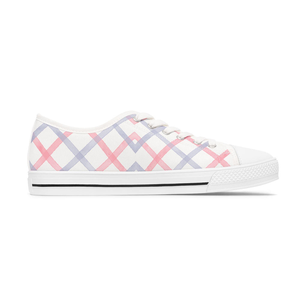 Women's Designer Soft Plaid Low Top Sneakers Womens Converse Sneakers Sneakers For Women Low Top Sneakers Canvas Lace Up Girls Ladies Flat - A Kingdom Lifestyle