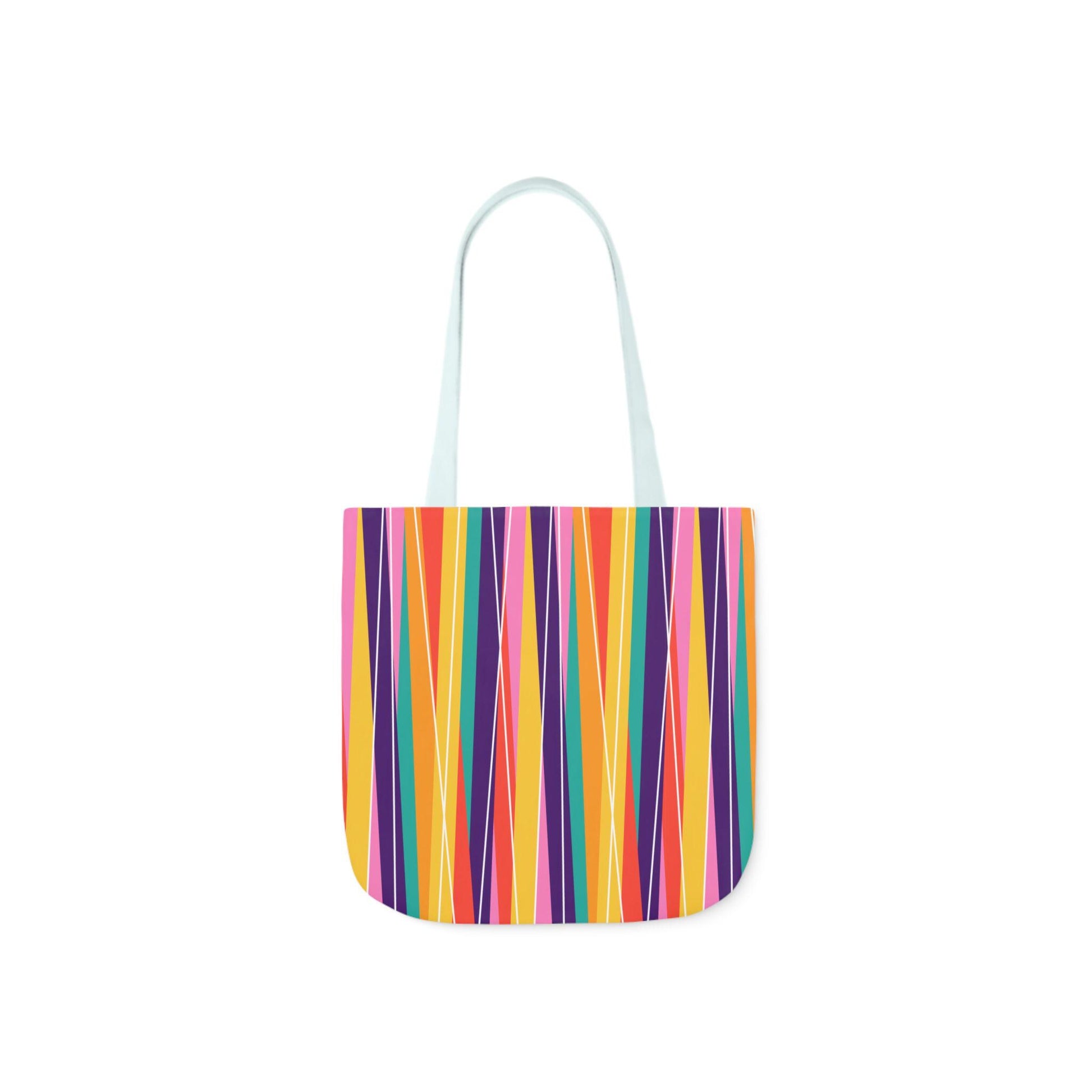 Colorful Striped Canvas Tote Bag, Fun Gift for Beach, Shopping, Travel, Eco-Friendly Bag, Summer Essential, Bright Design - A Kingdom Lifestyle